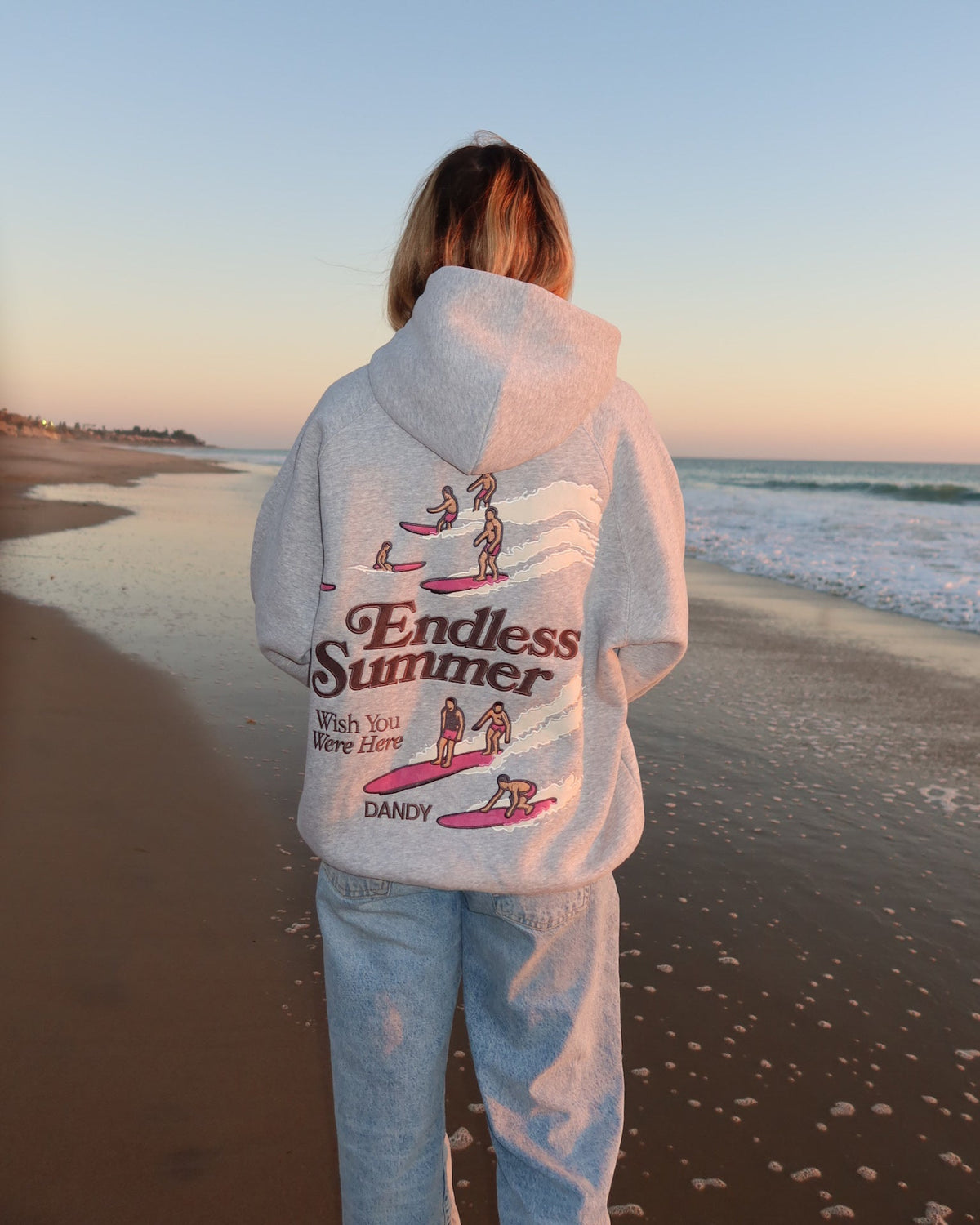 Endless Summer Oversized Lux Hoodie in Dark Heather