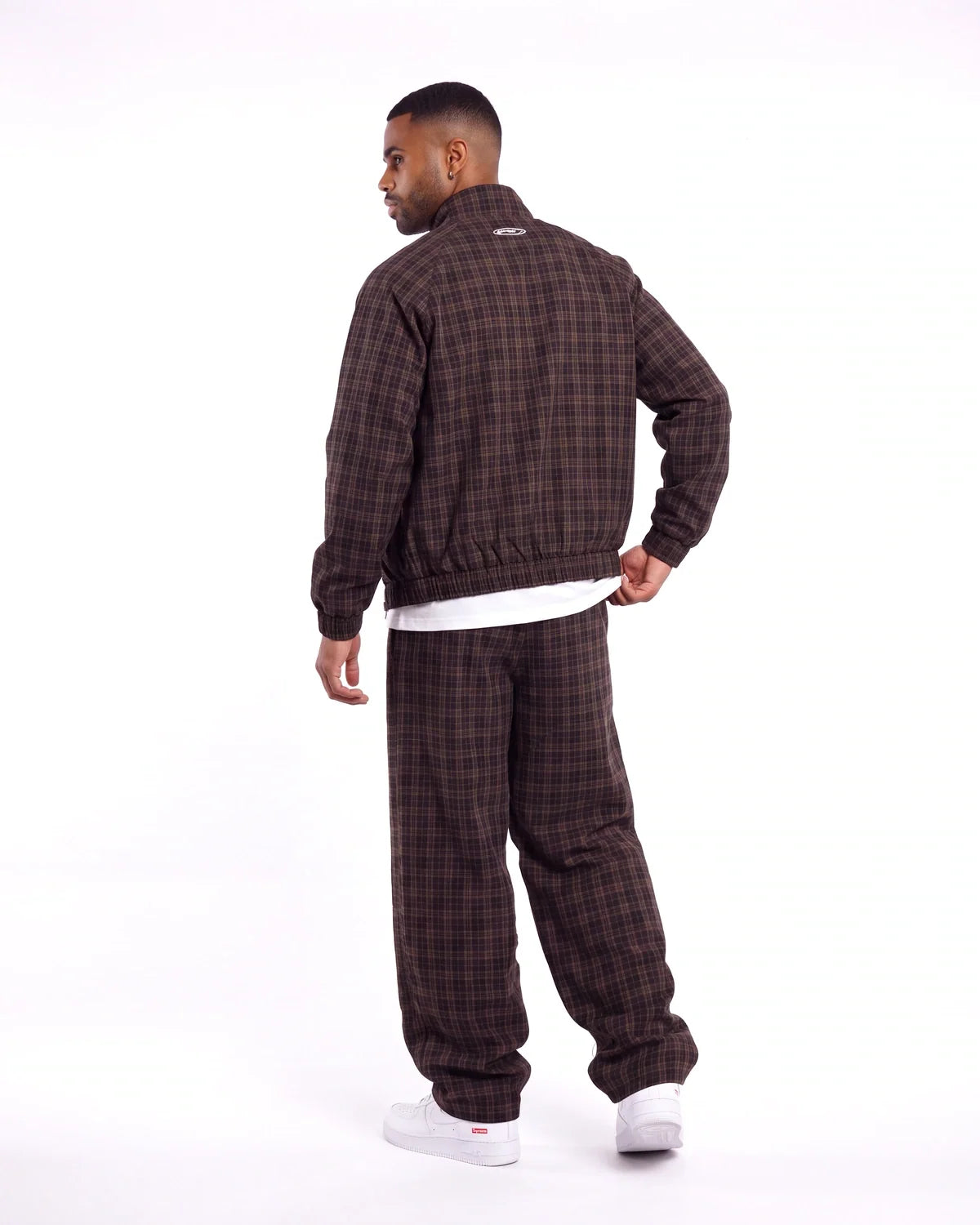 Boredom Kills Lounge Plaid Track Jacket Black