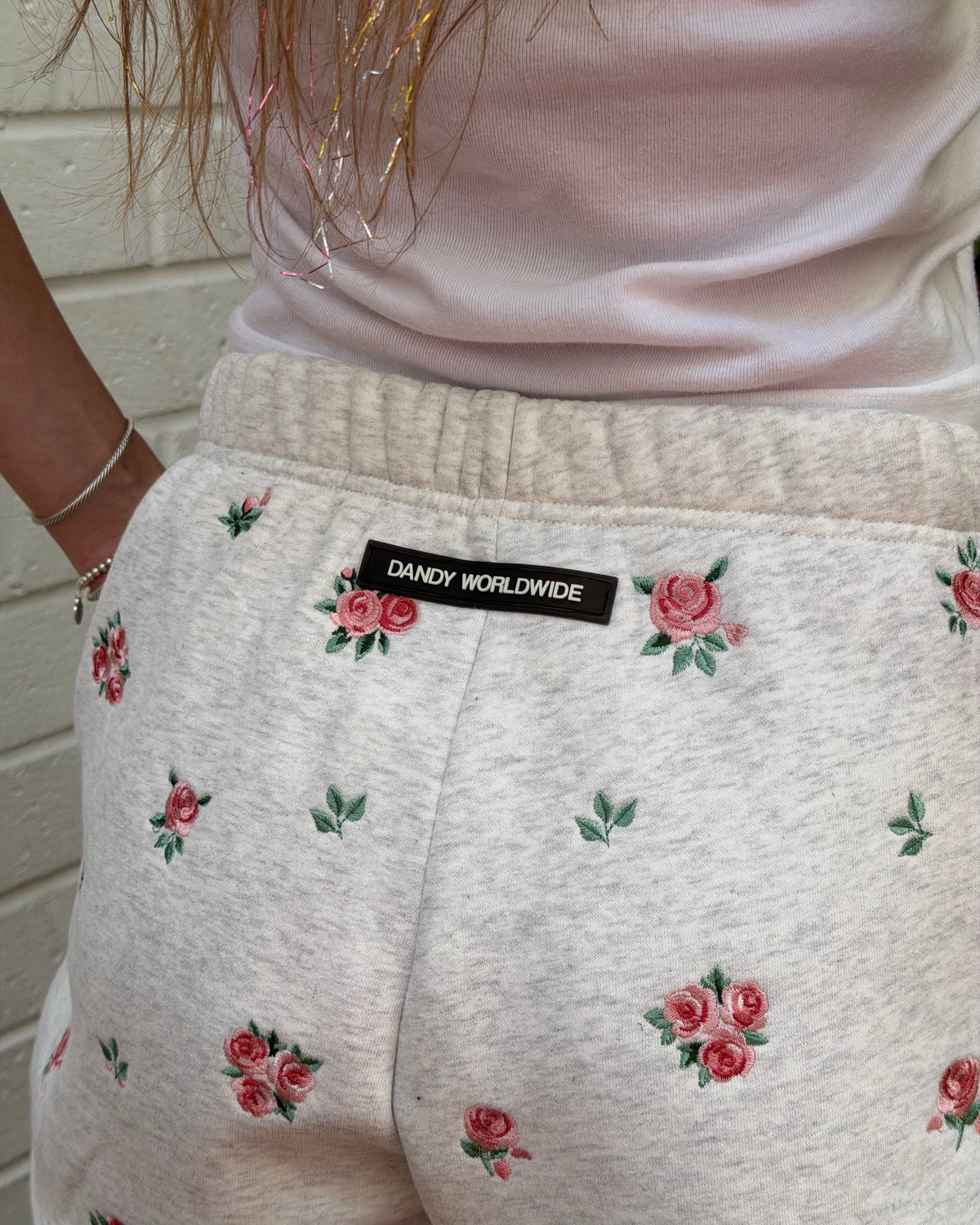 Roses Sweat Shorts in Heather Gray