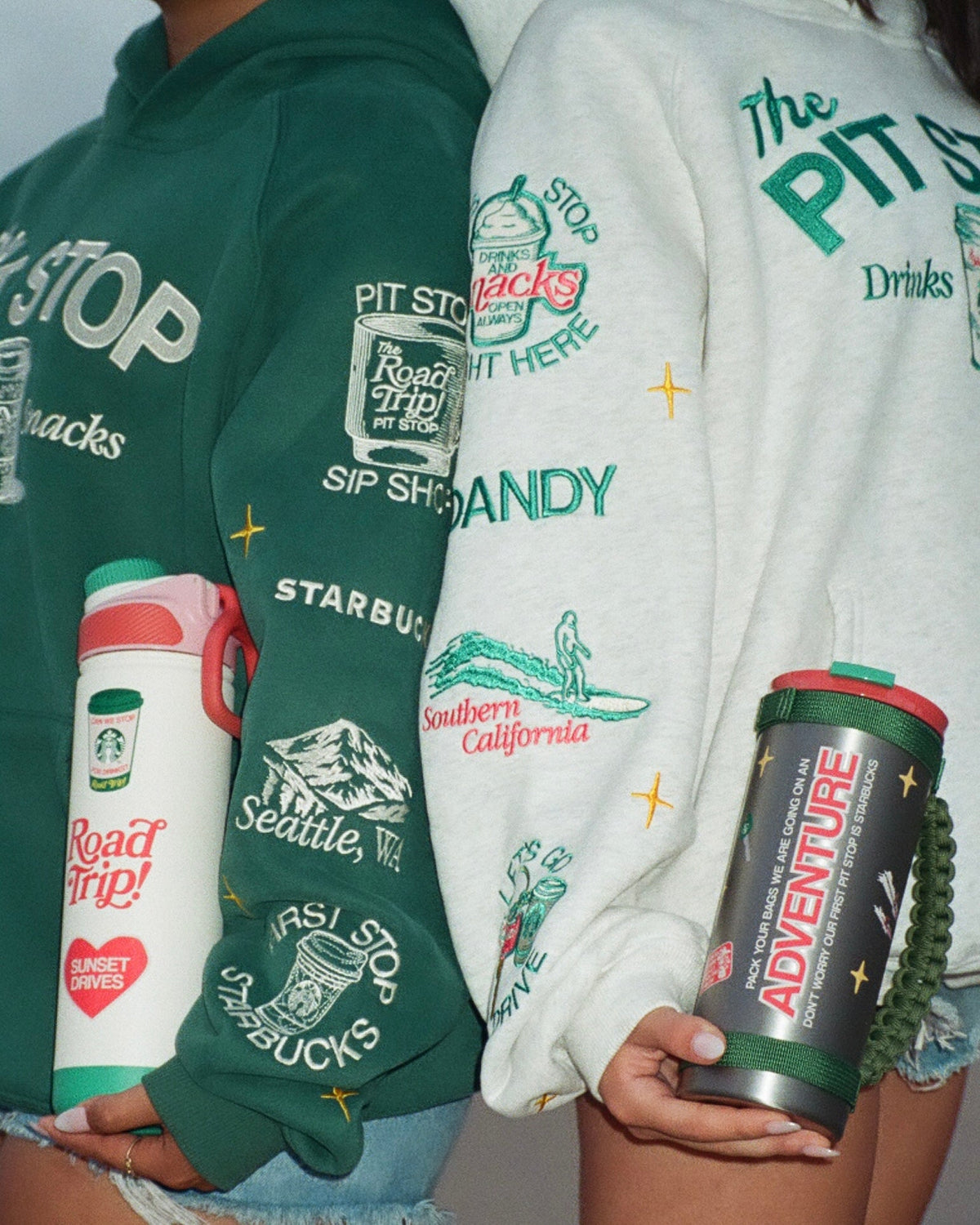 DANDY + STARBUCKS Pit Stop Hoodie in Heather Grey