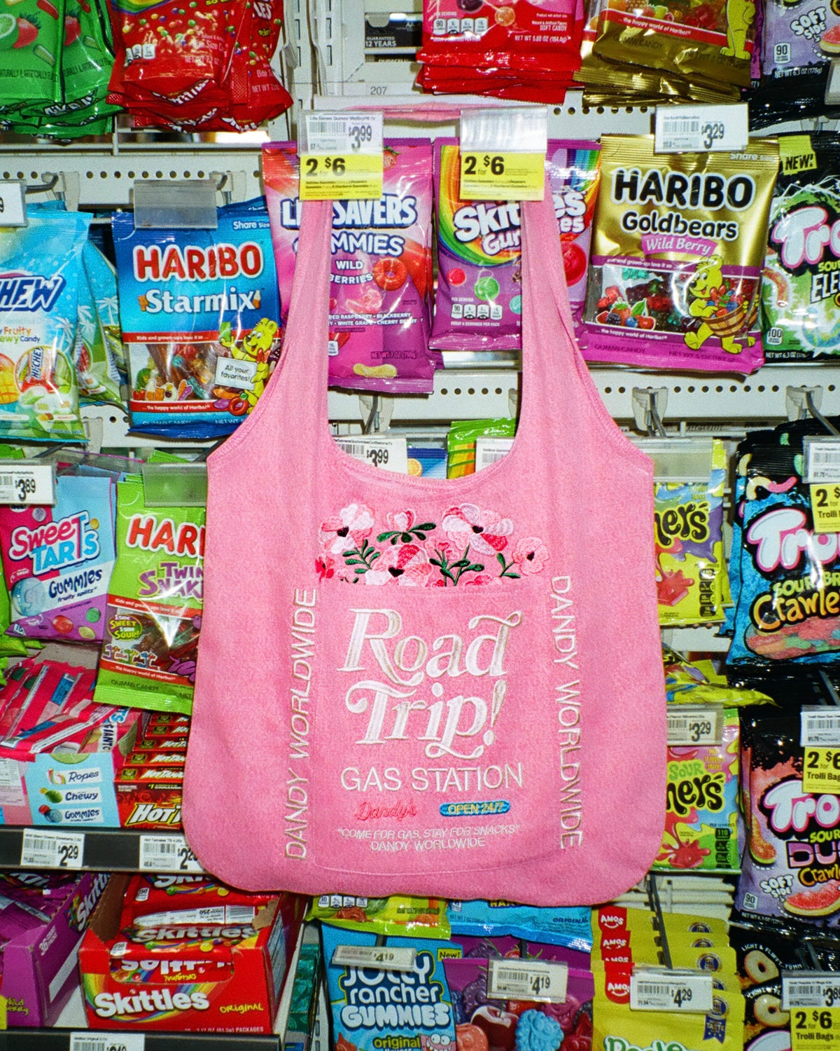 Road Trip! Double-Sided Tote Bag in Denim Pink