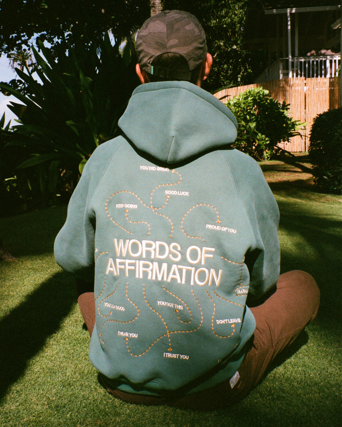 Words of Affirmation Oversized Lux Hoodie in Green