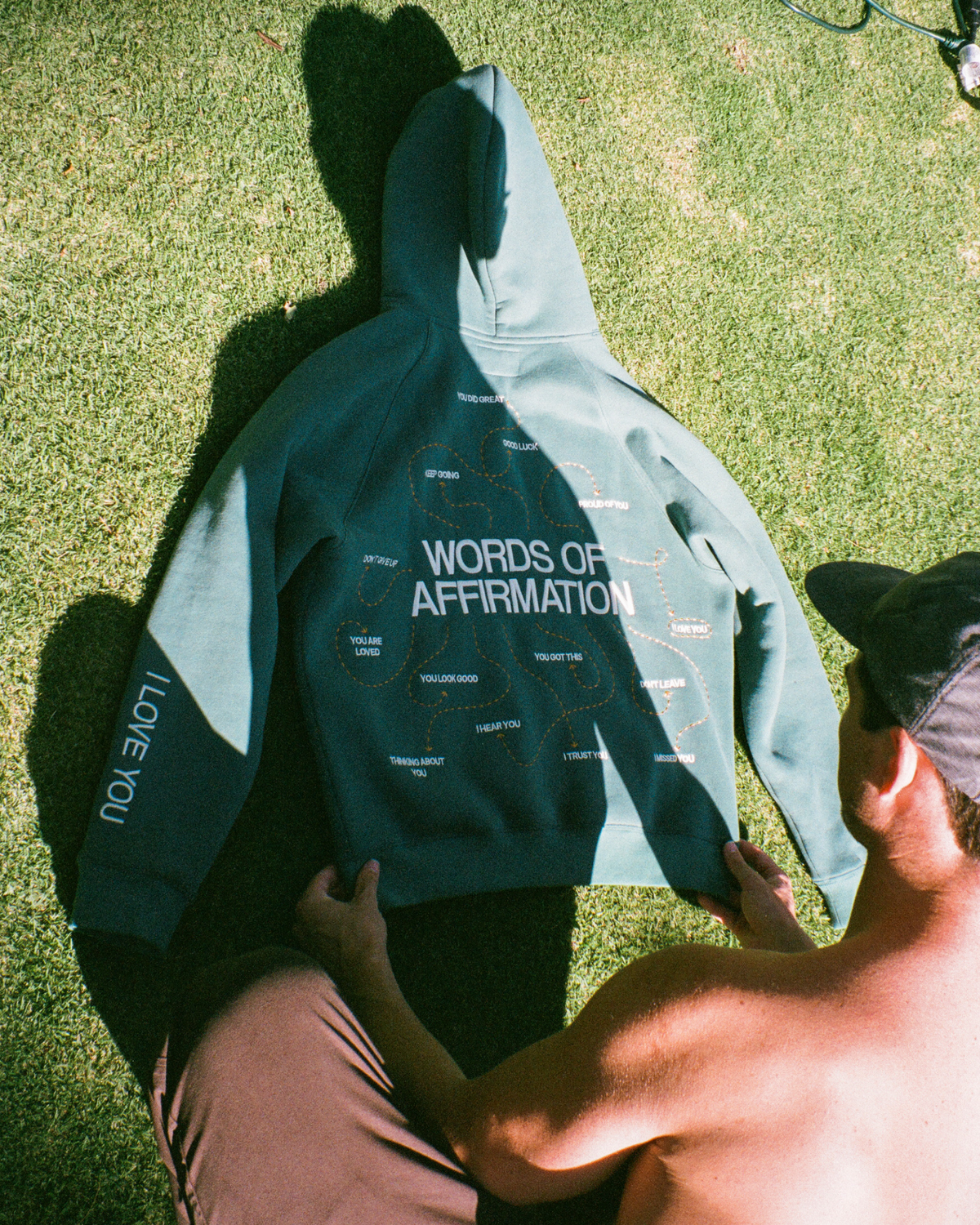 Words of Affirmation Oversized Lux Hoodie in Green