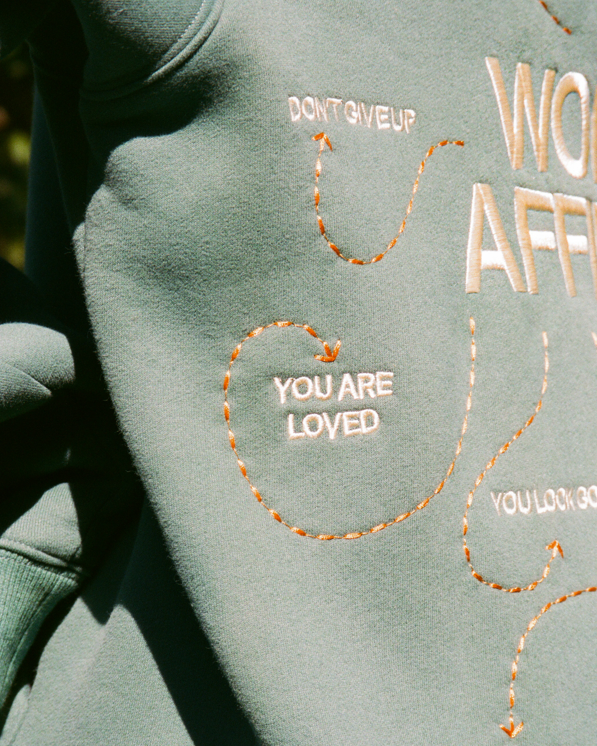 Words of Affirmation Oversized Lux Hoodie in Green