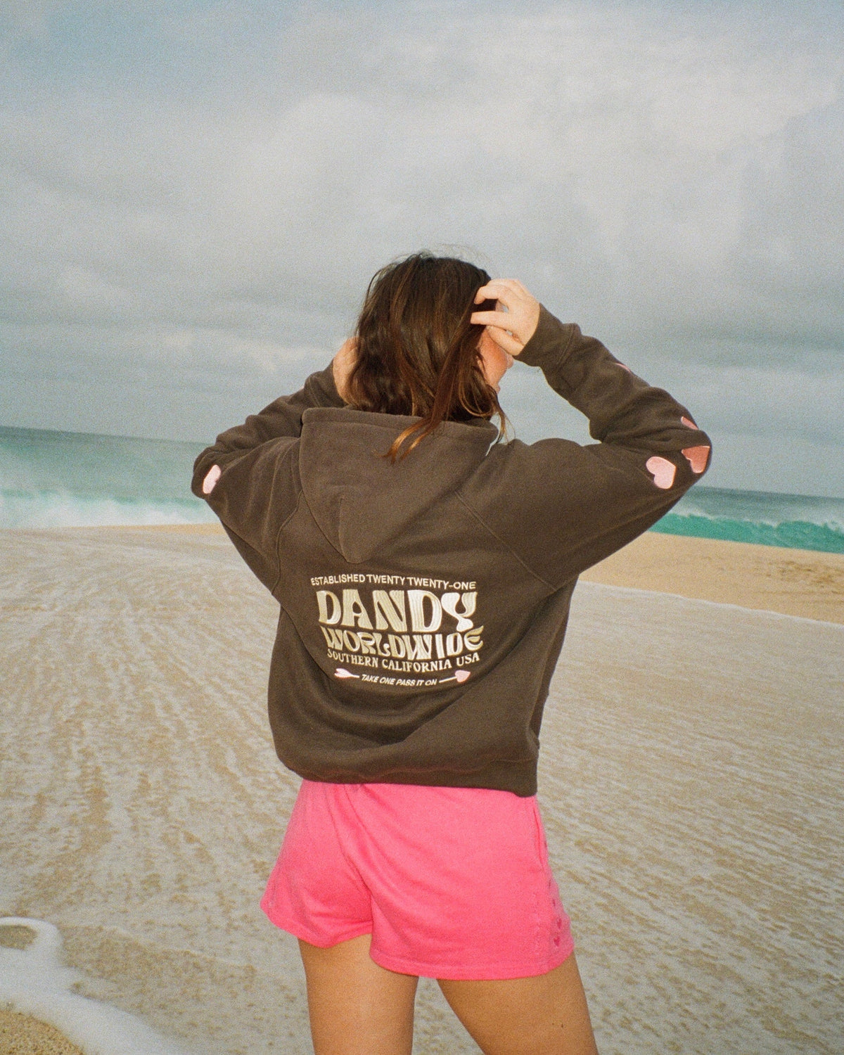 Heart on My Sleeve Oversized Lux Hoodie in Charcoal Gray