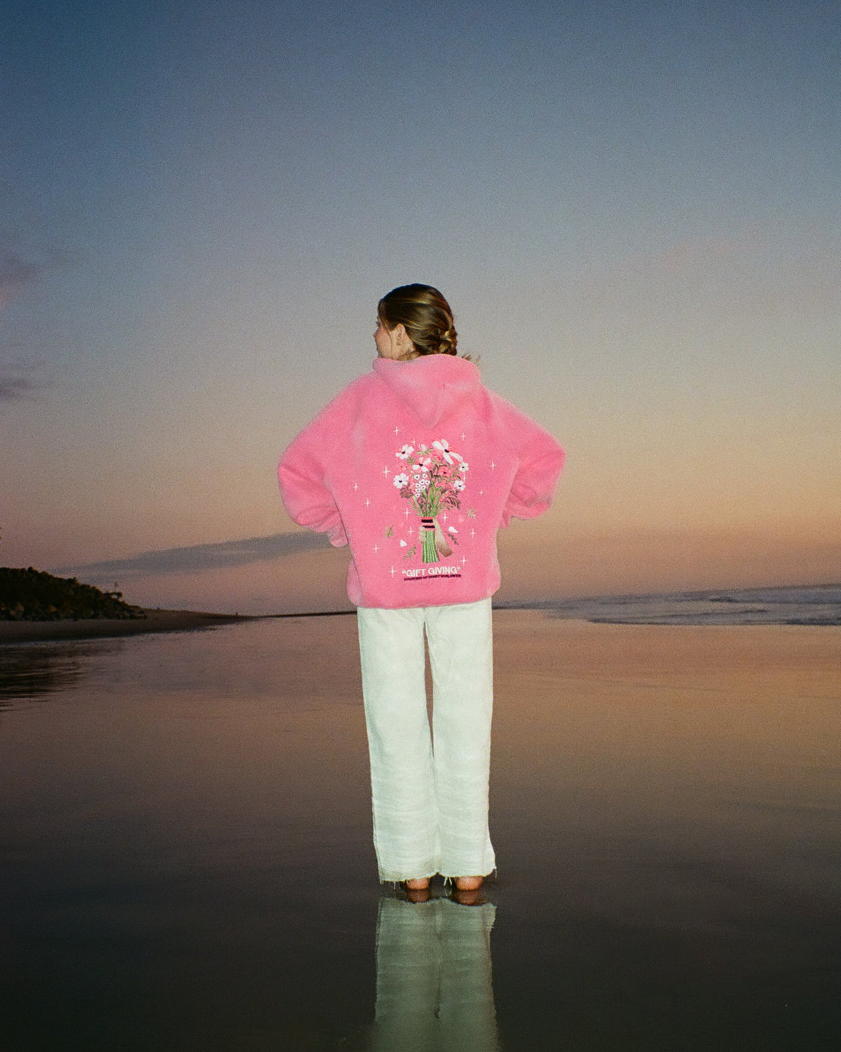 Gift Giving Oversized Lux Hoodie in Vintage Washed Pink