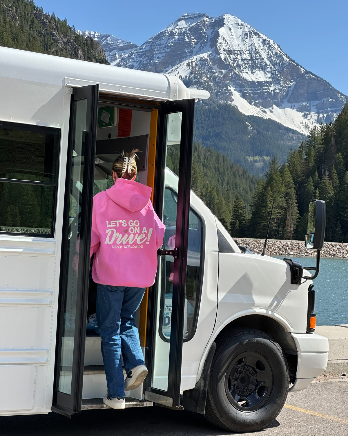 Lets Go on a Drive Oversized Lux Hoodie in Pink
