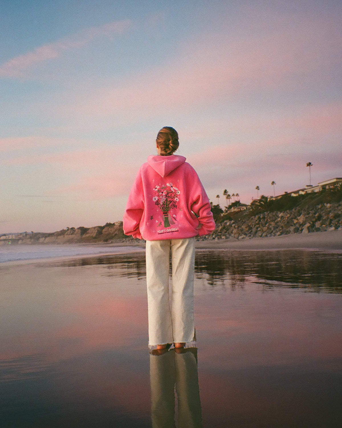 Gift Giving Oversized Lux Hoodie in Vintage Washed Pink
