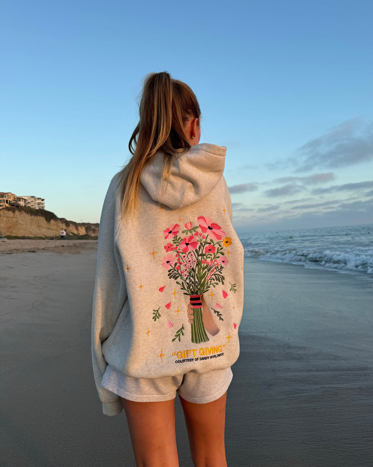 Gift Giving Oversized Lux Hoodie in Heather Gray
