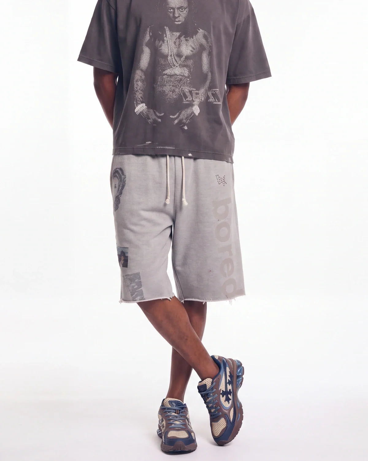 Boredom Kills Message Sweatshorts Grey