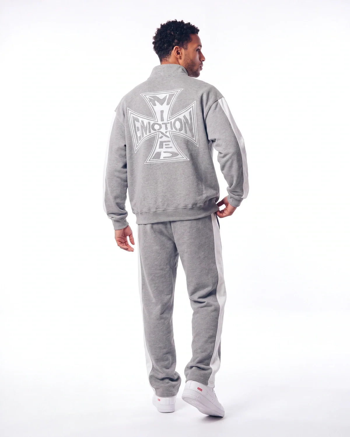 Mixed Emotions Quarter Zip Up Jacket Grey