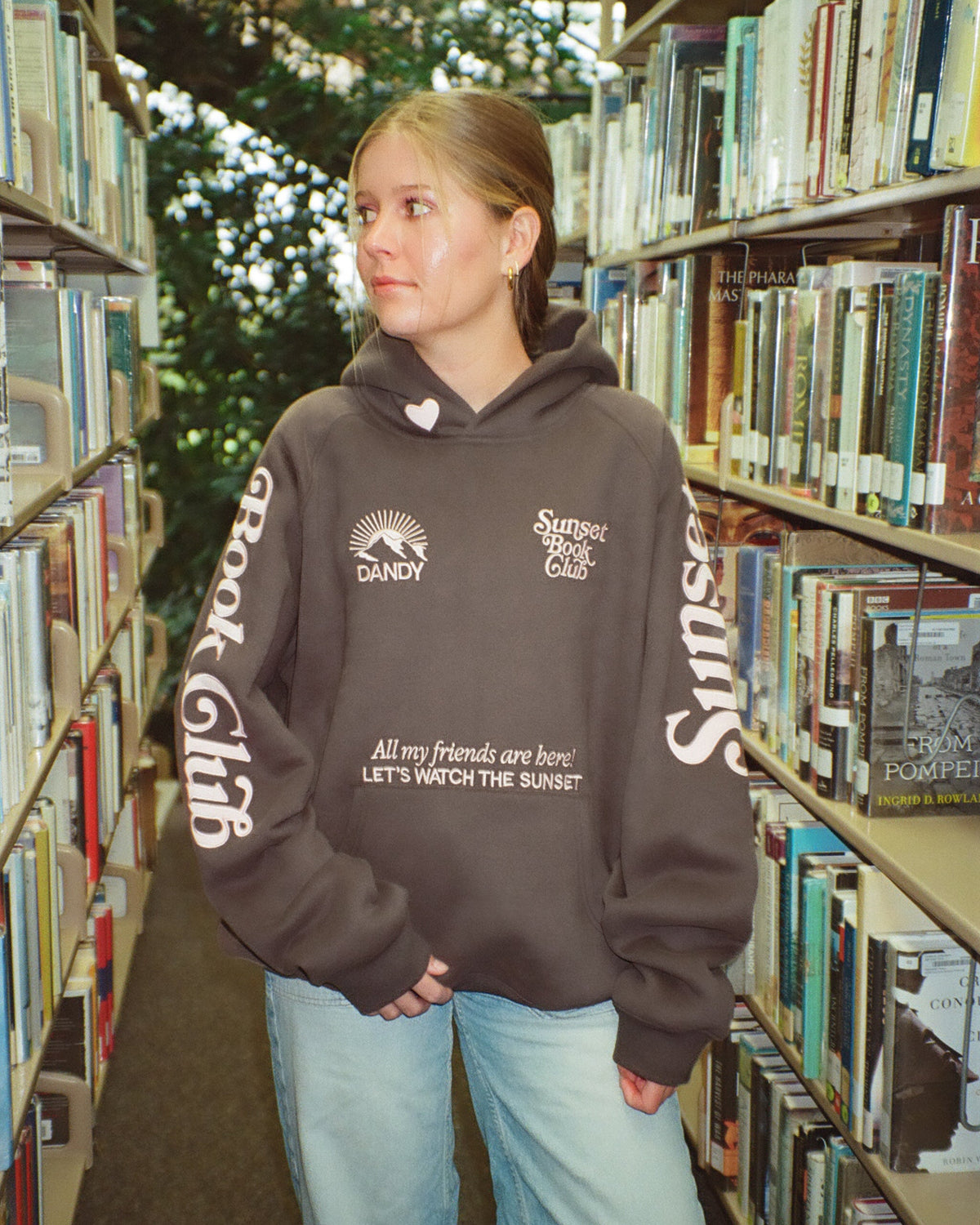 Book Club Oversized Lux Hoodie in Charcoal Gray
