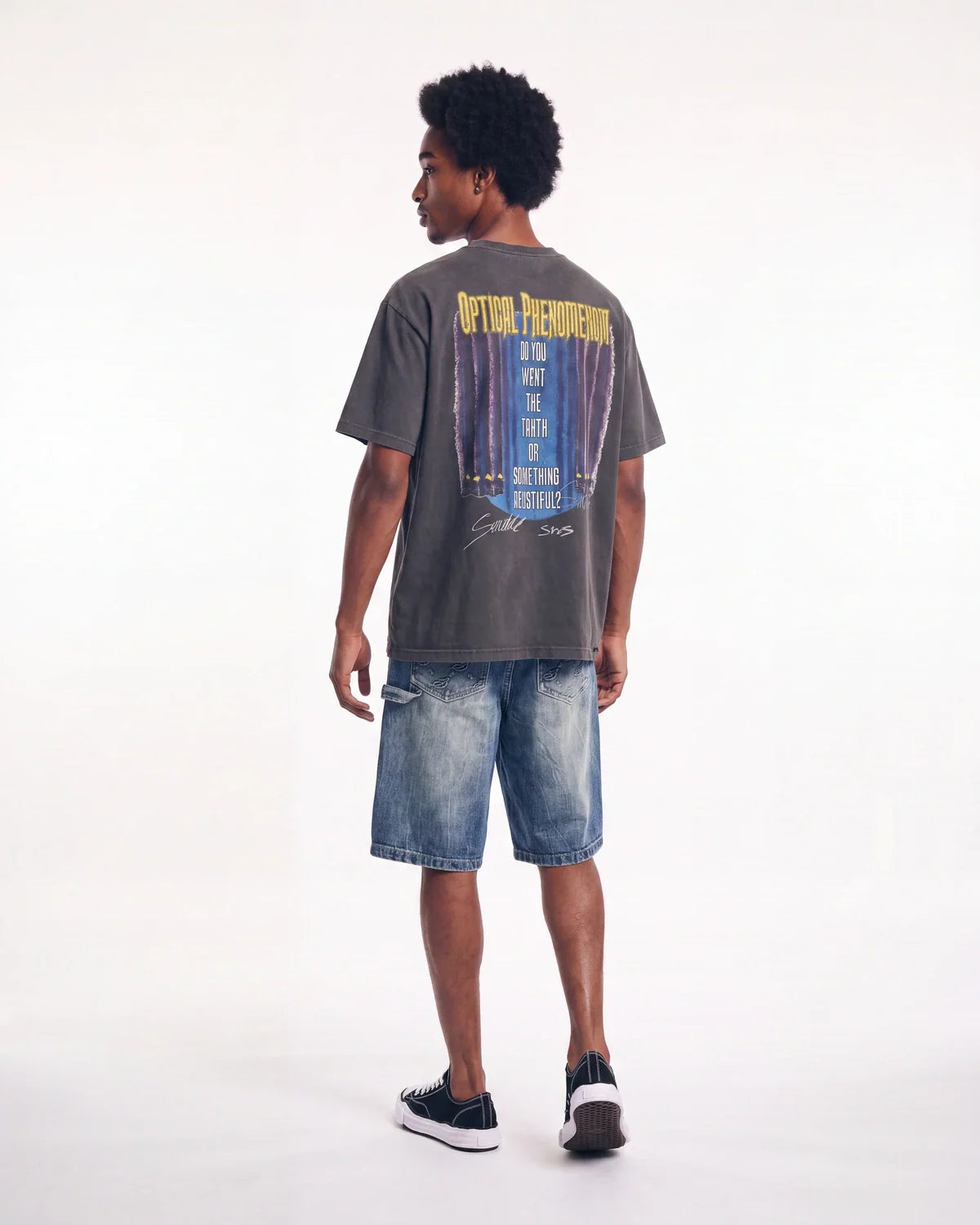 Triple Sevens Monogram Denim Shorts Blue