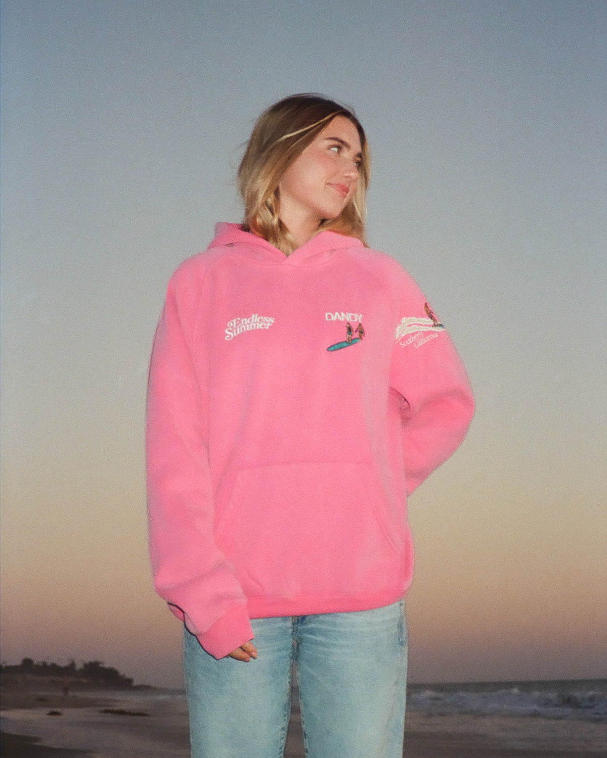 Endless Summer Oversized Lux Hoodie in Vintage Washed Pink