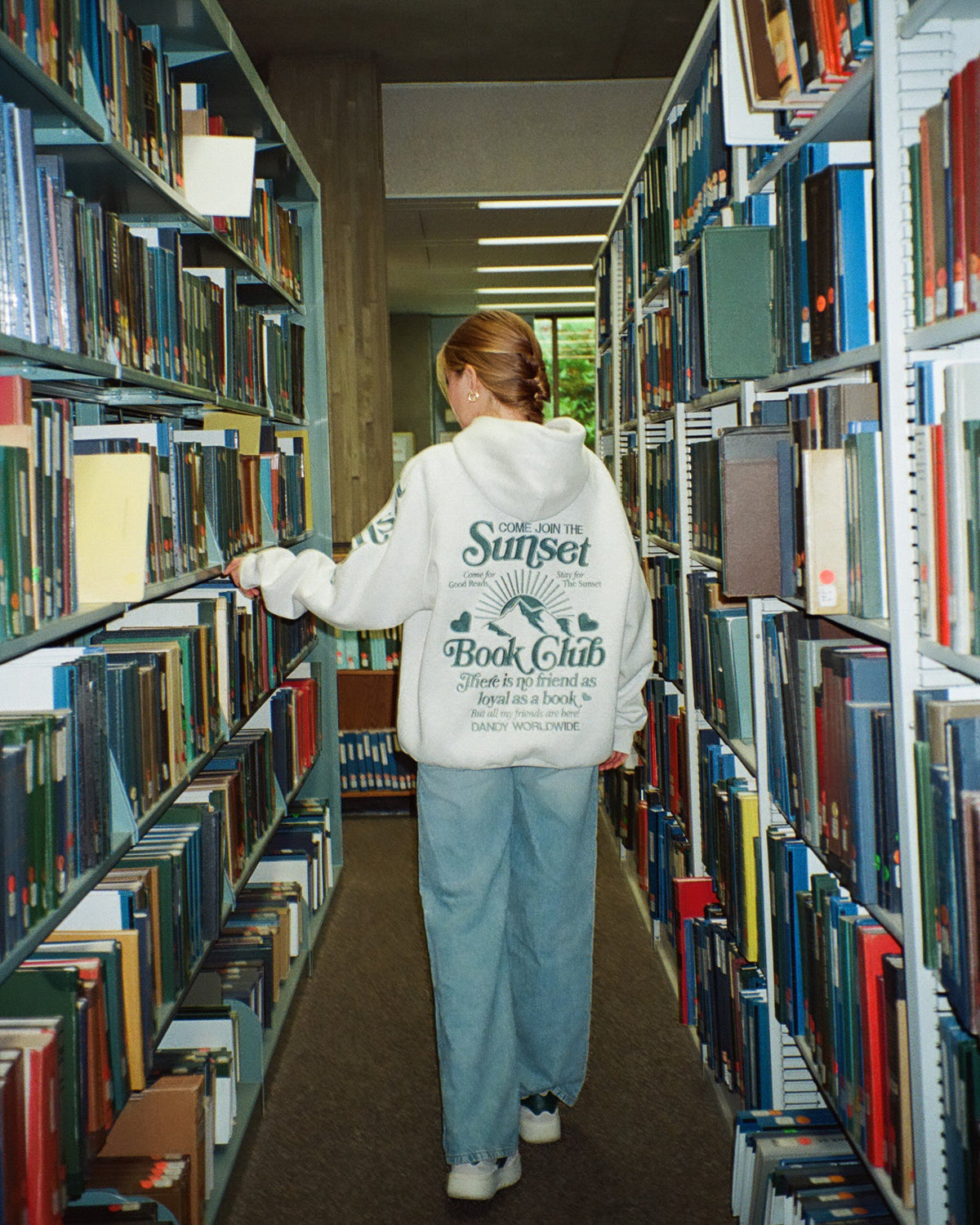 Book Club Oversized Lux Hoodie in Heather Gray and Blue