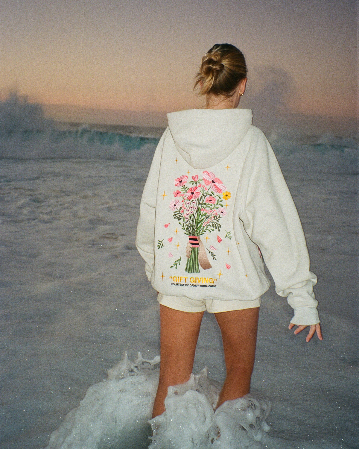 Gift Giving Oversized Lux Hoodie in Heather Gray