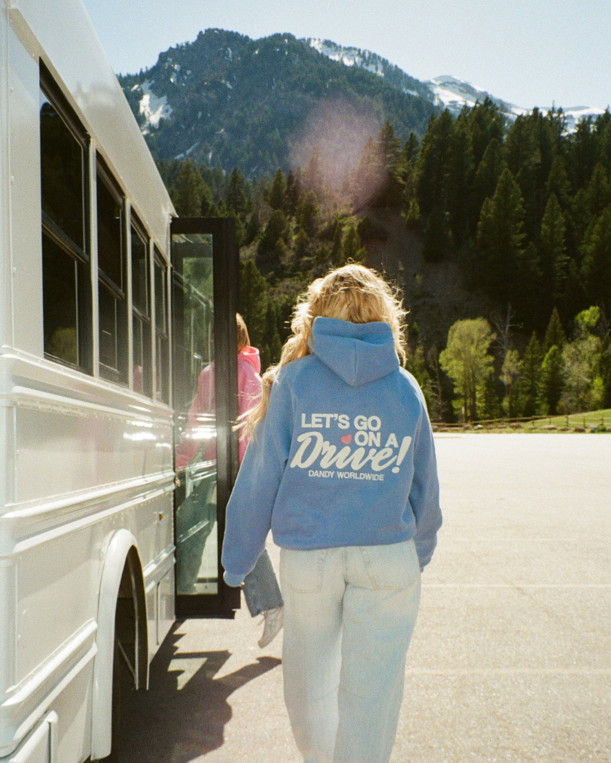 Lets Go on a Drive Oversized Lux Hoodie in Blue