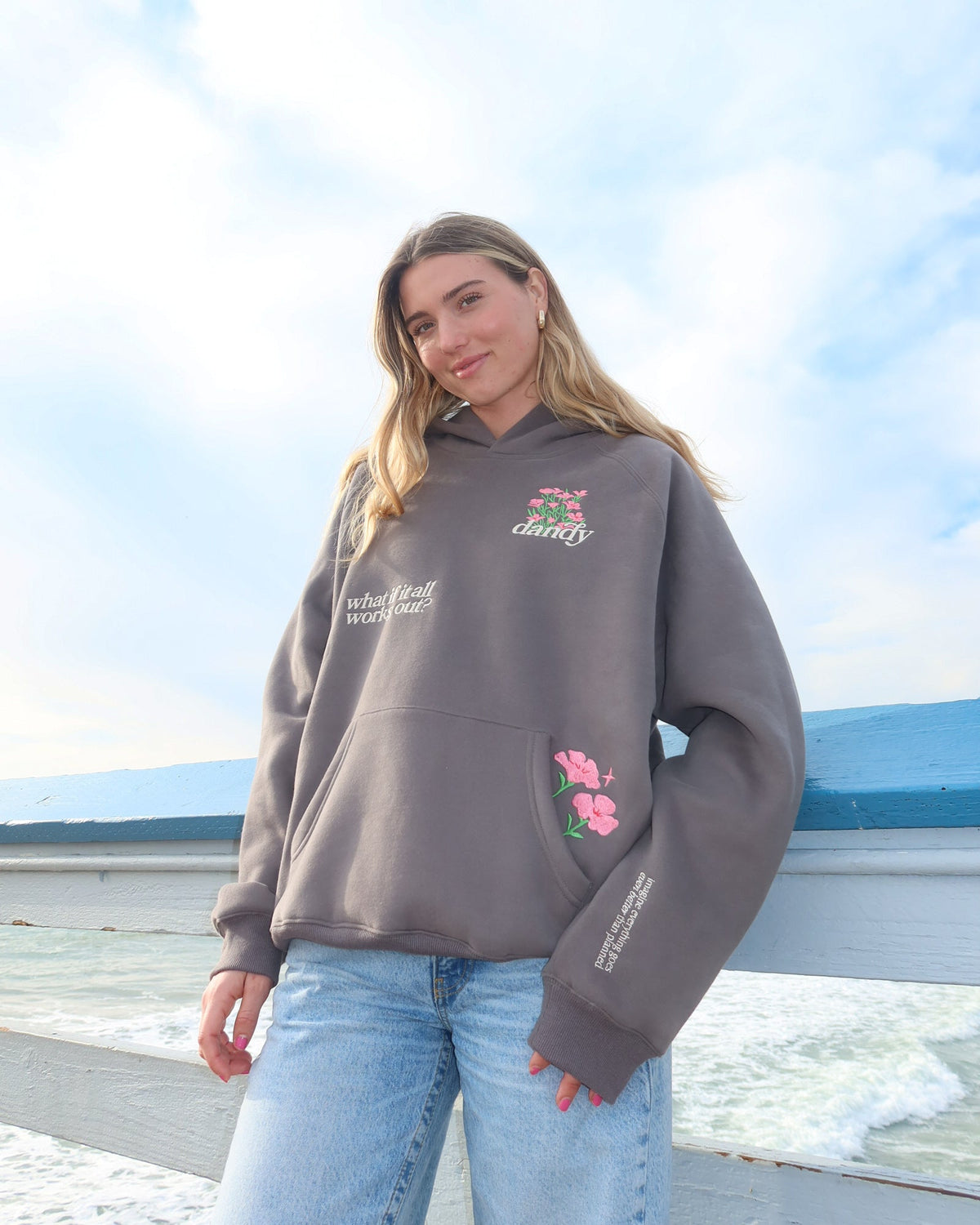 What If Oversized Lux Hoodie in Dark Gray