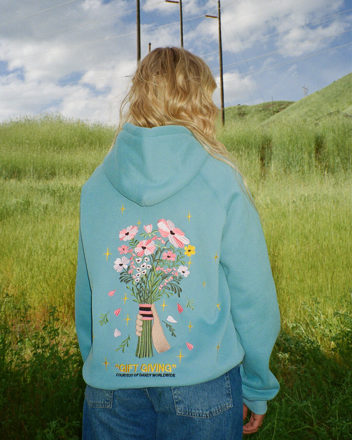 Gift Giving Oversized Lux Hoodie in Blue