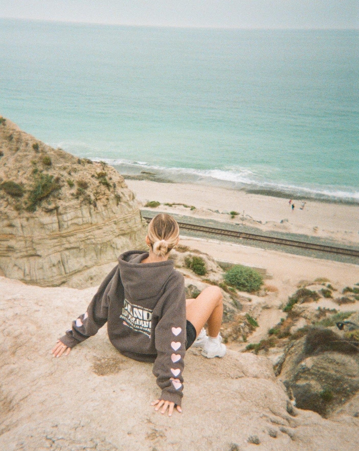 Heart on My Sleeve Oversized Lux Hoodie in Charcoal Gray