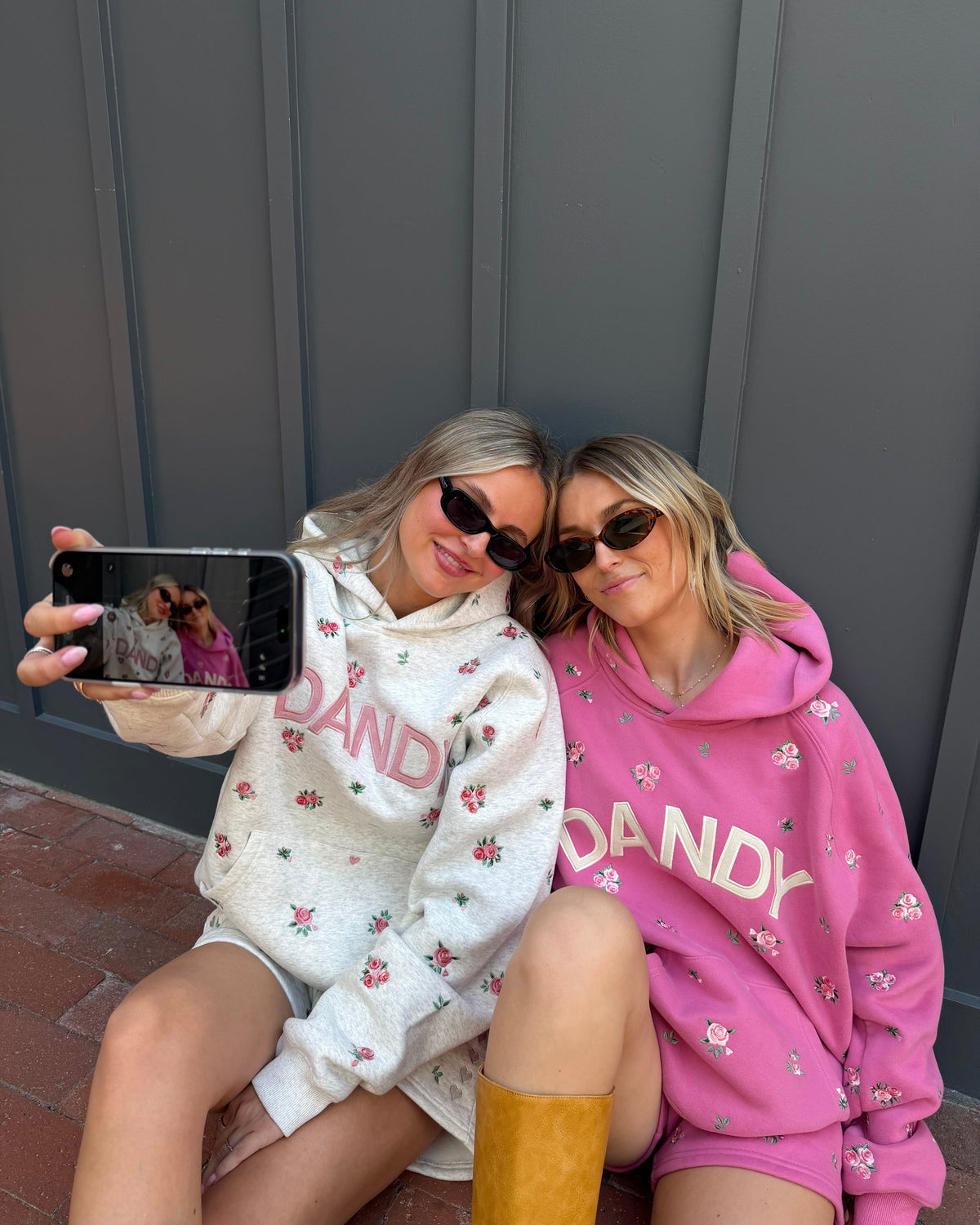 Roses Oversized Lux Hoodie in Pink