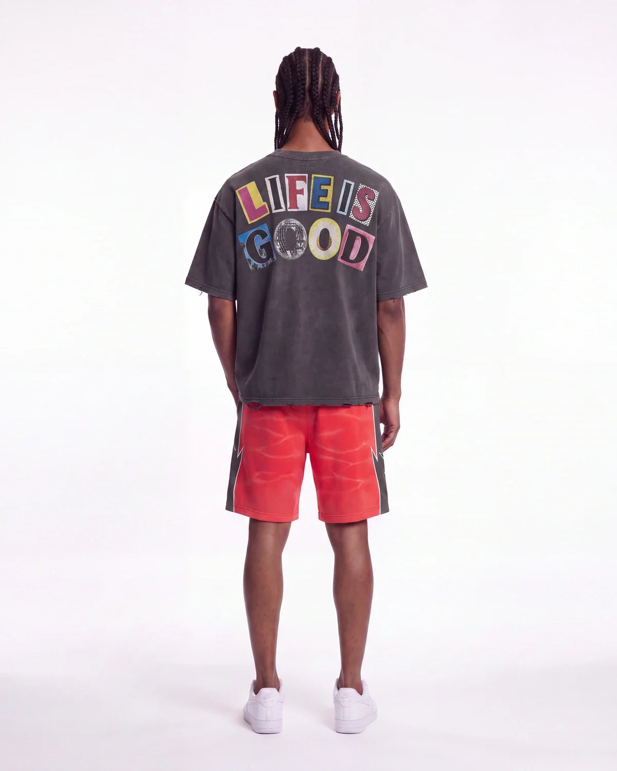 Godspeed Halftime Shorts V2 Red Acid Wash