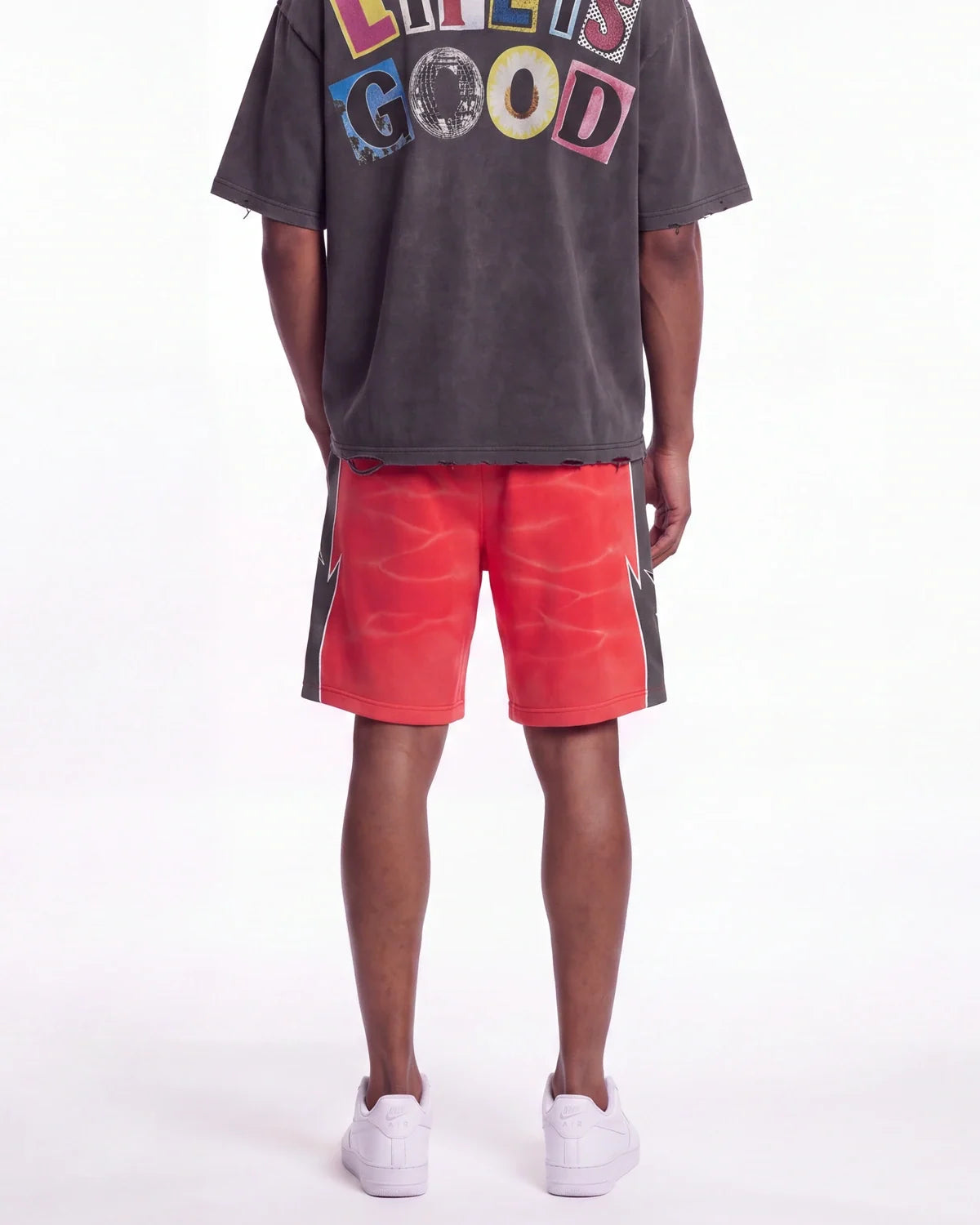 Godspeed Halftime Shorts V2 Red Acid Wash