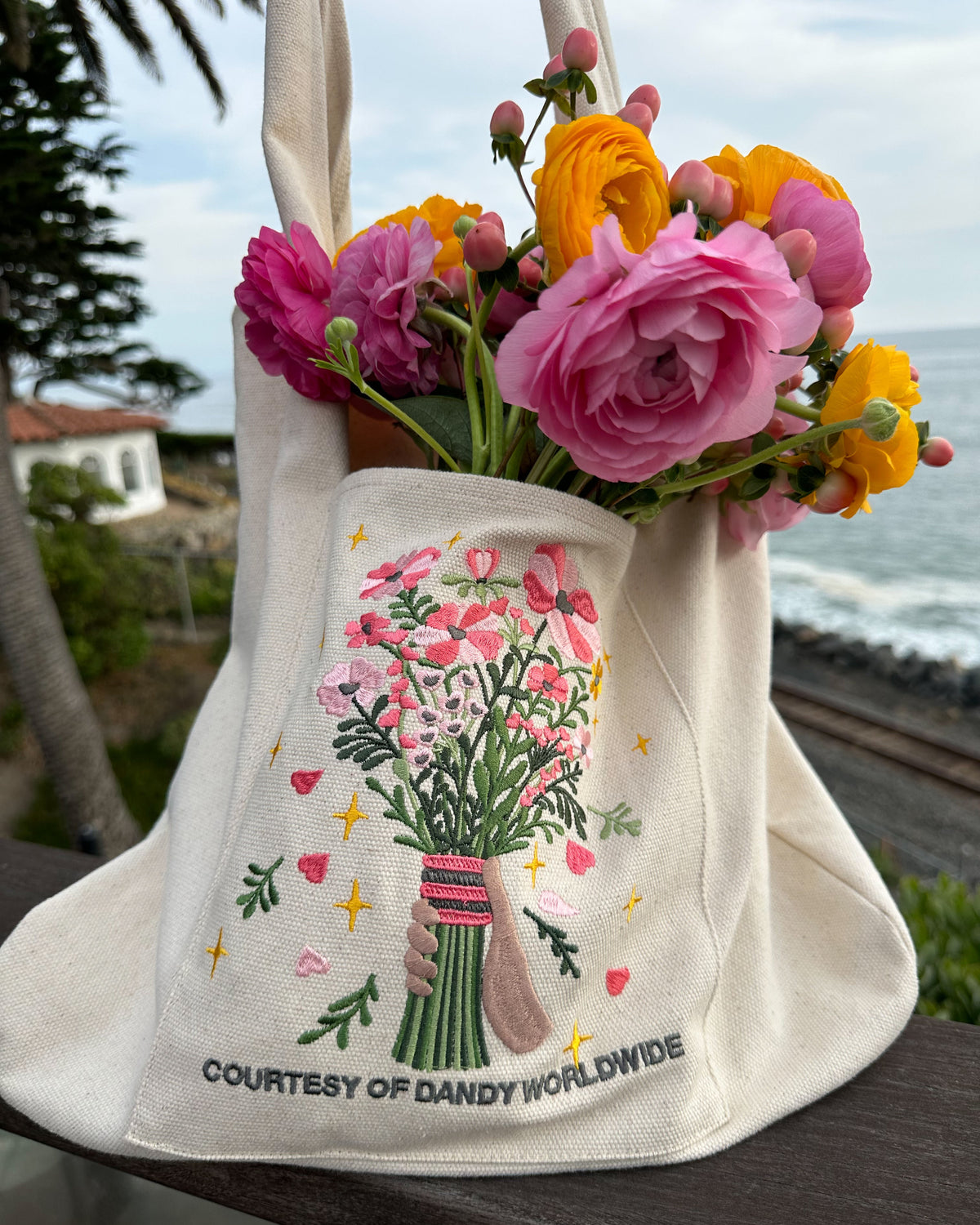 Gift Giving Embroidered Tote Bag