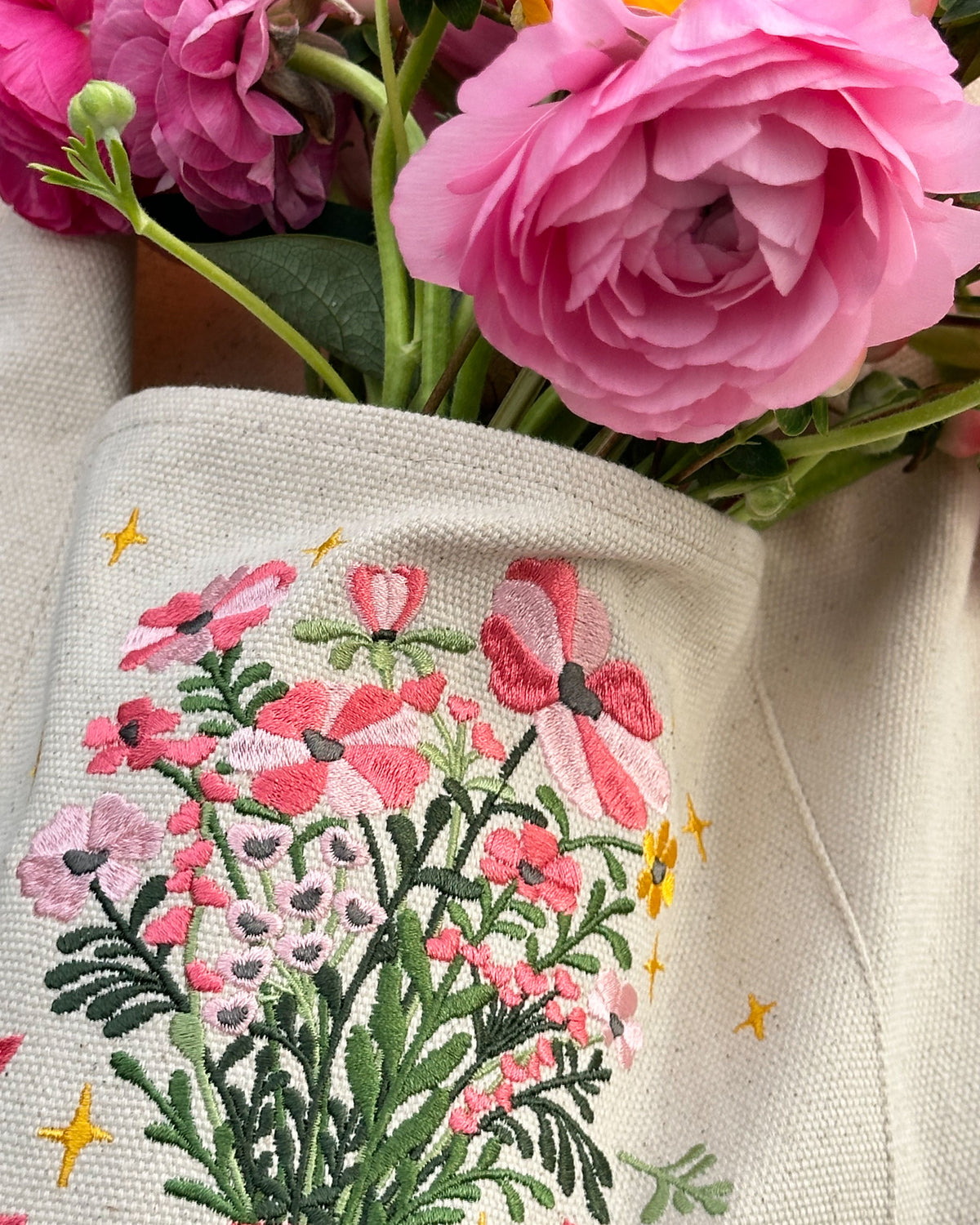 Gift Giving Embroidered Tote Bag