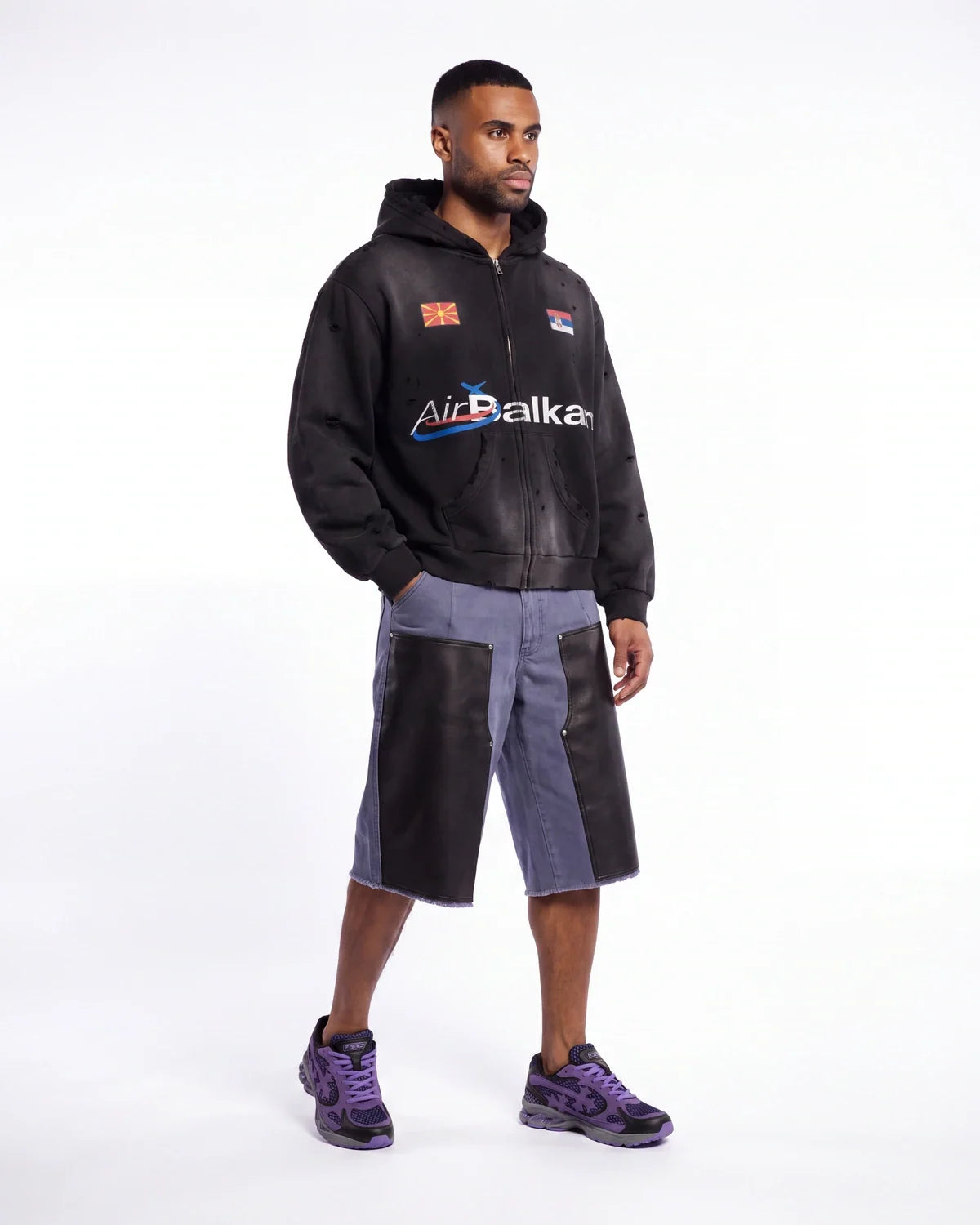 Bravest Studios Balkan Zip Up Hoodie Vintage Black