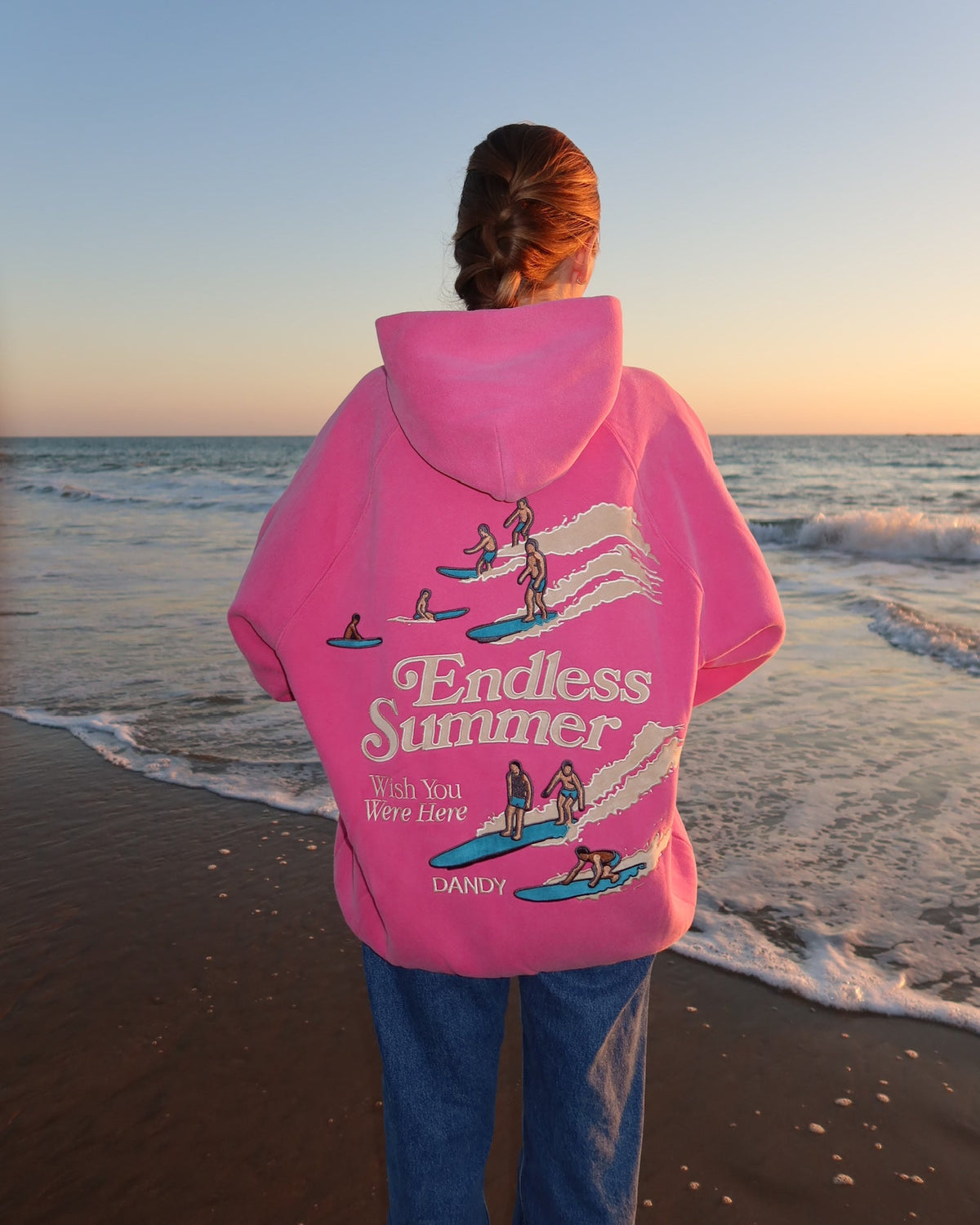 Endless Summer Oversized Lux Hoodie in Vintage Washed Pink