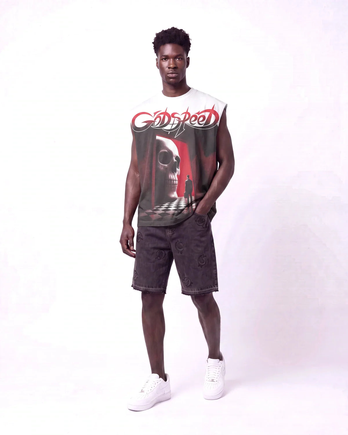 Godspeed Fates Doorstep Sleeveless Tee White