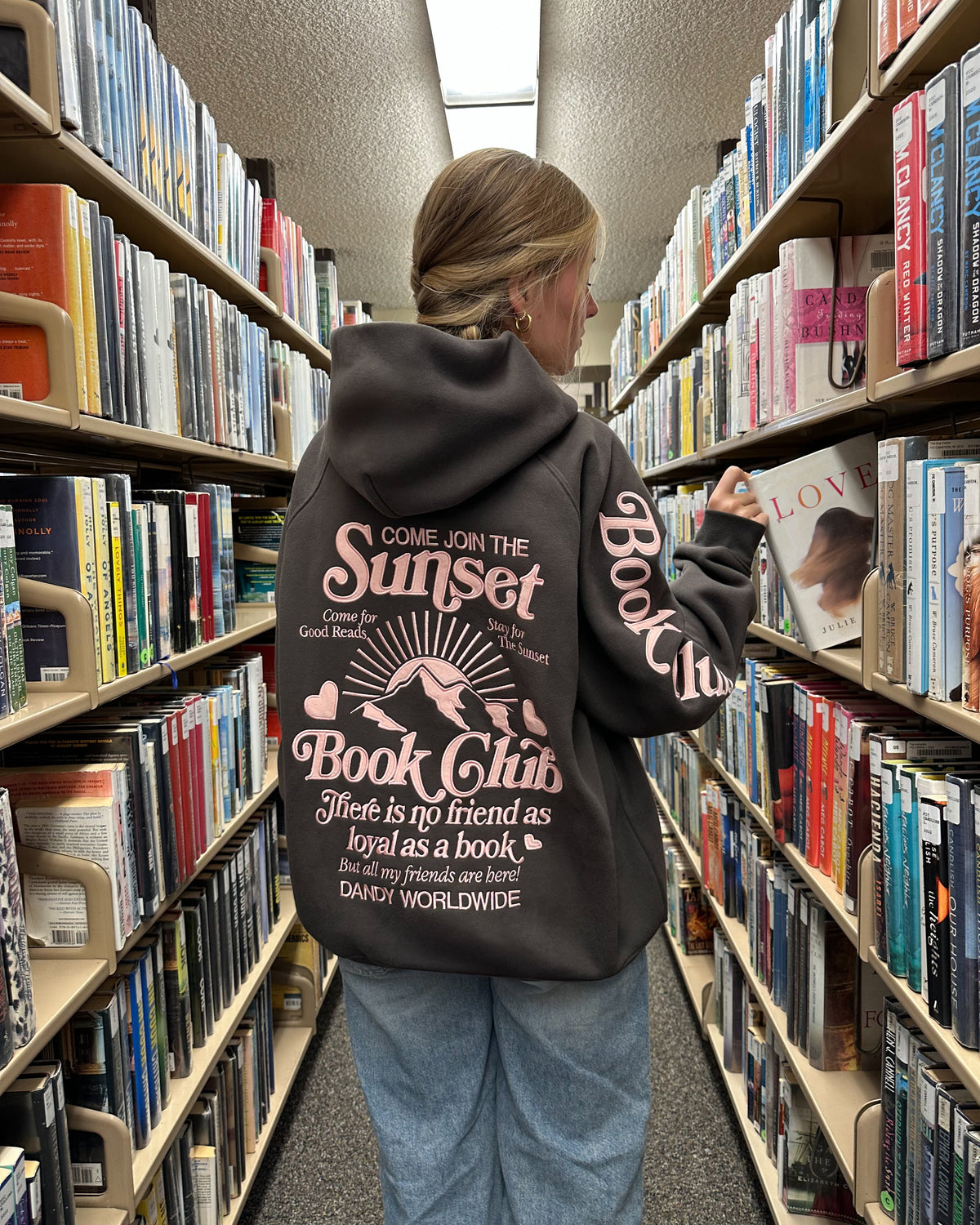 Book Club Oversized Lux Hoodie in Charcoal Gray