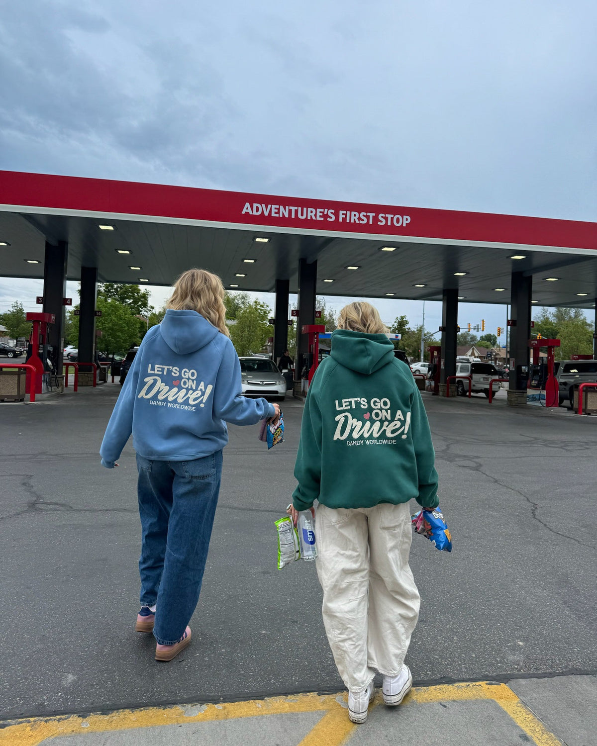 Lets Go on a Drive Oversized Lux Hoodie in Blue