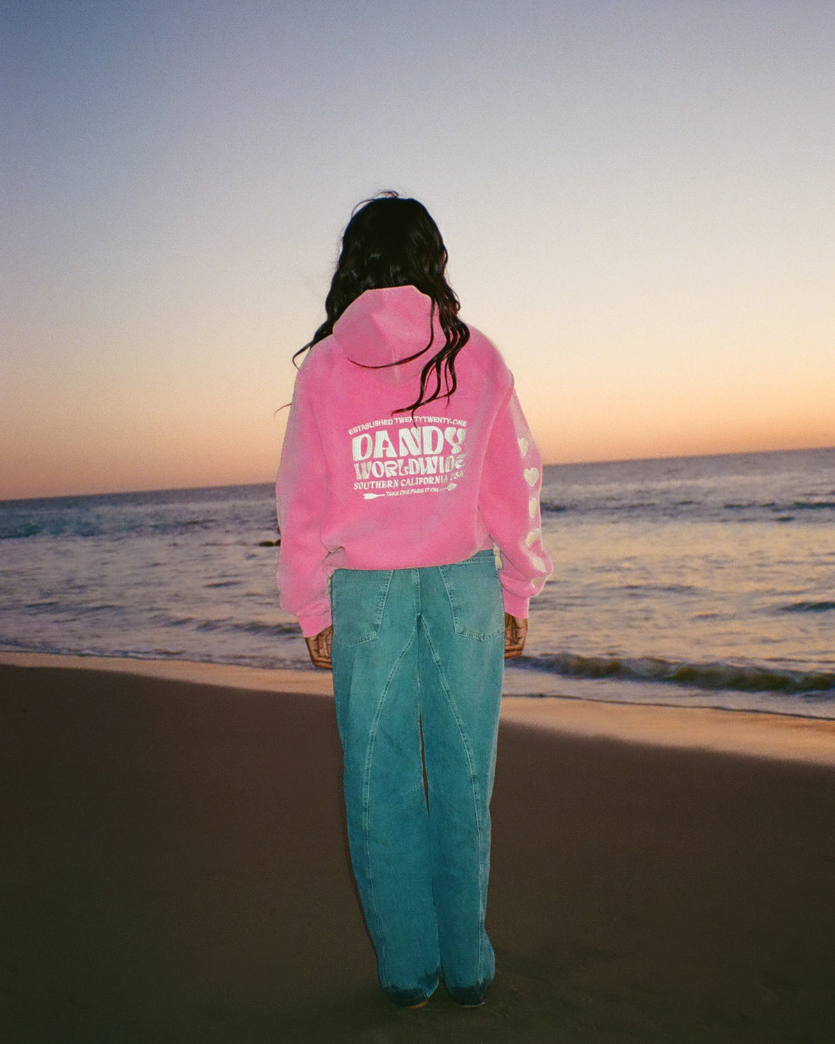 Heart on My Sleeve Oversized Lux Hoodie in Vintage Washed Pink