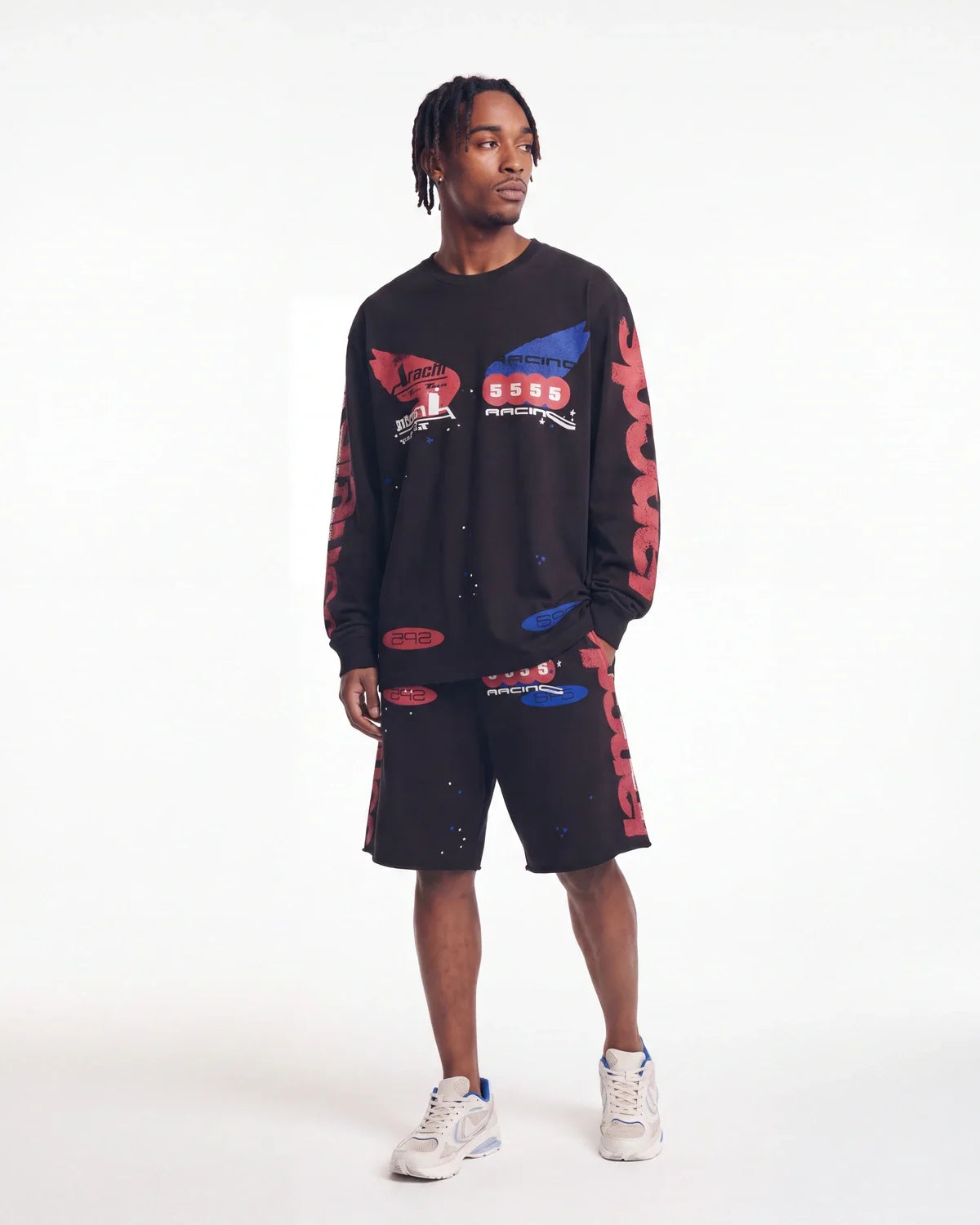 Sp5der Tire Tech Sweatshorts Black