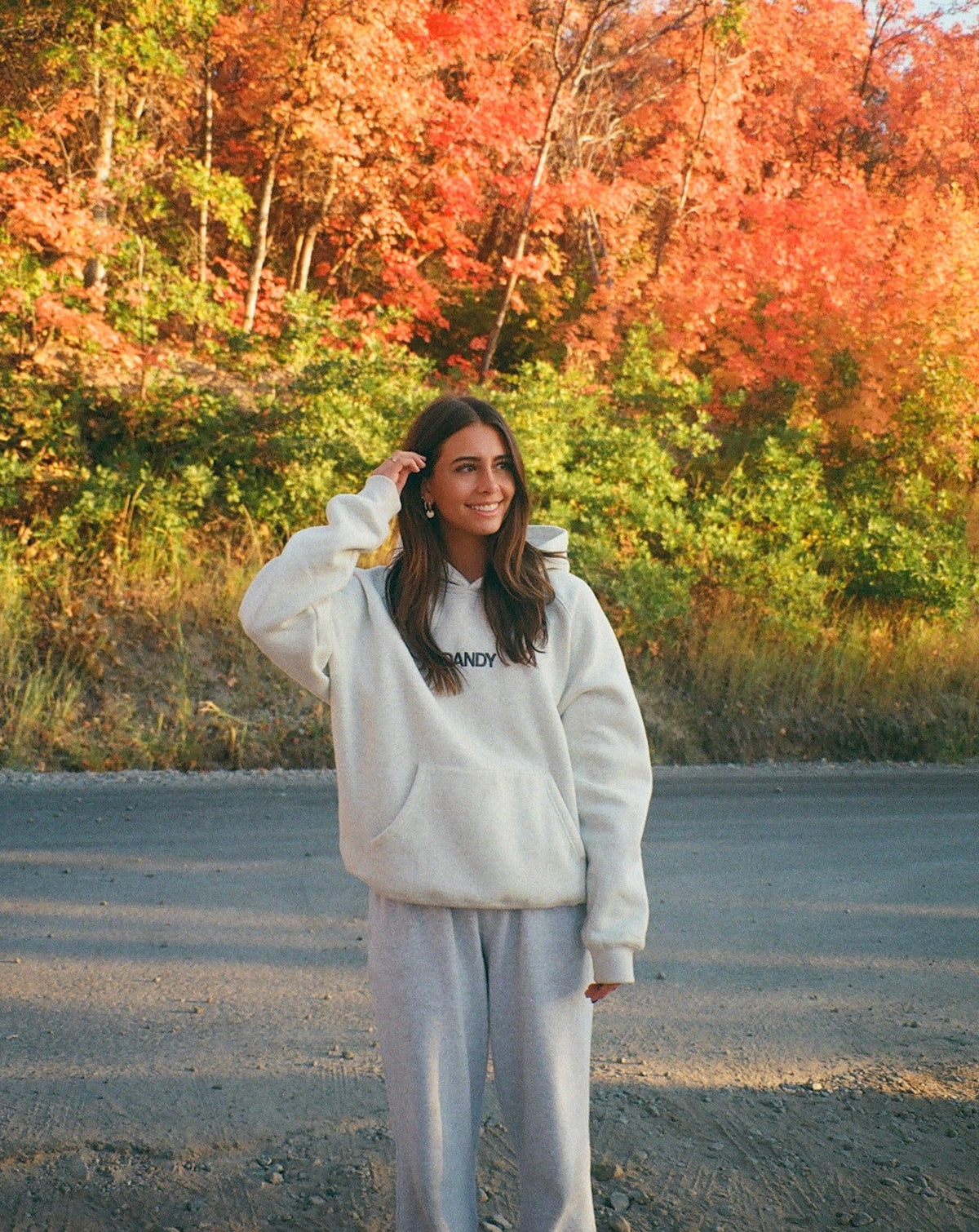 Lets Go On An Adventure Oversized Lux Hoodie in Heather Gray