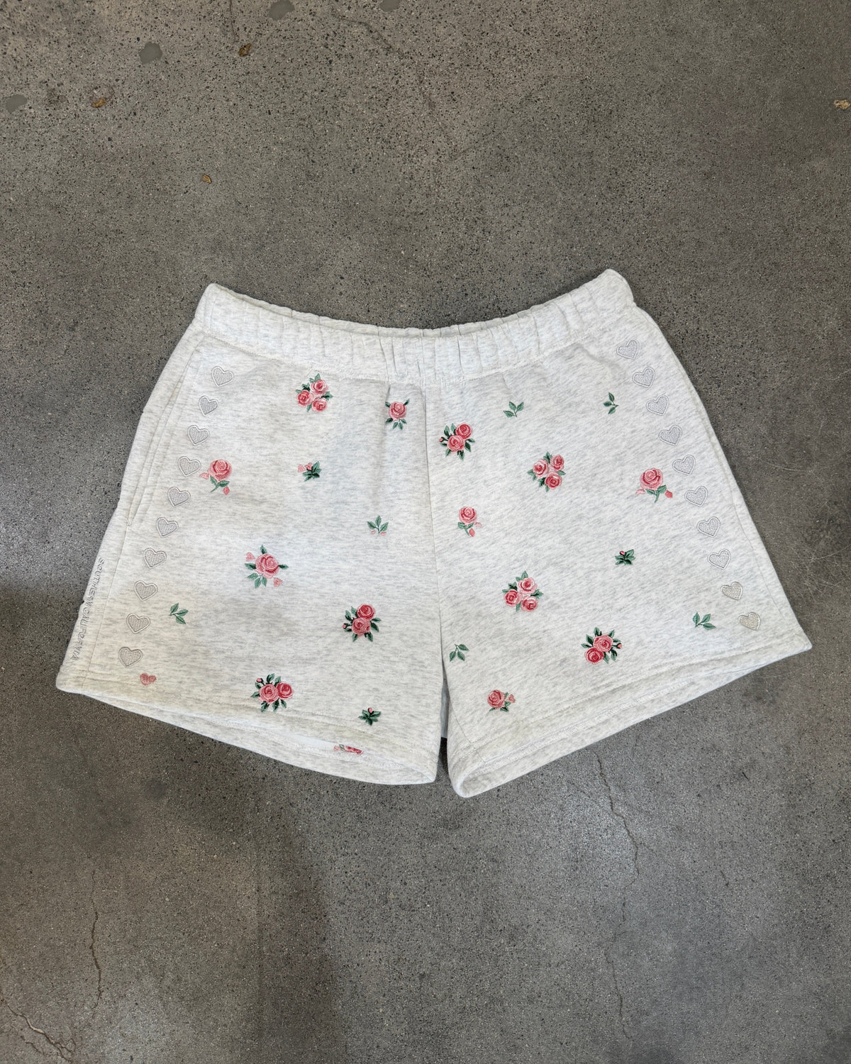 Roses Sweat Shorts in Heather Gray