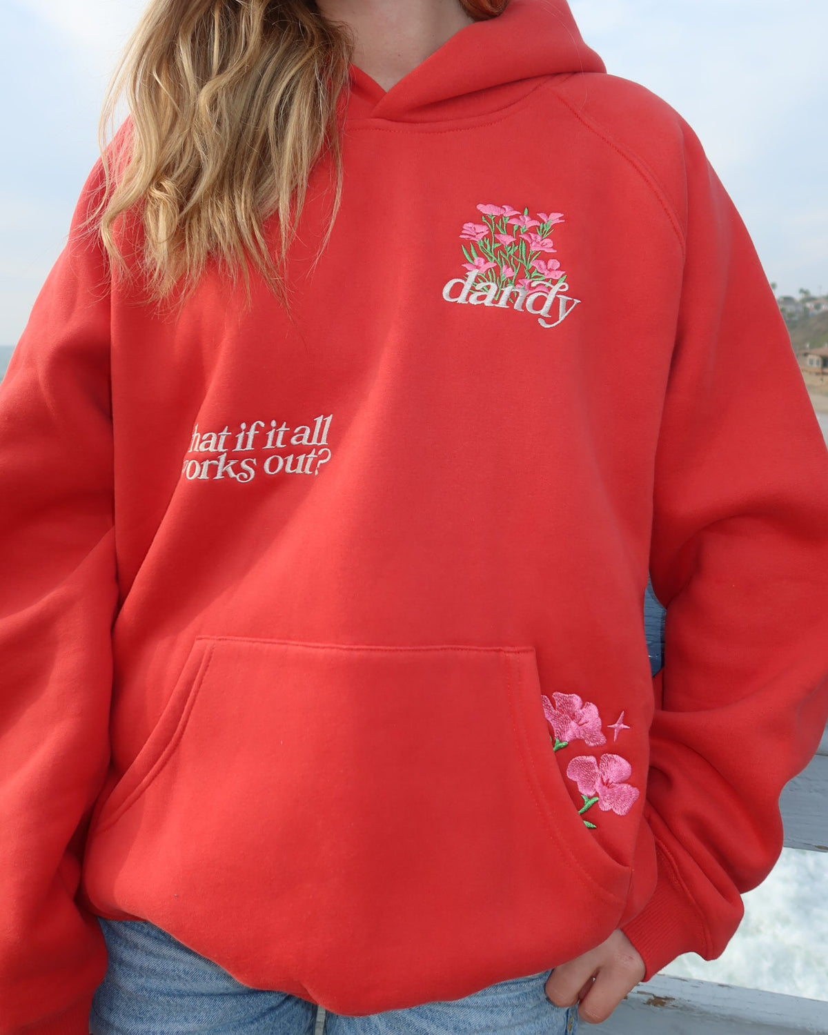 What If Oversized Lux Hoodie in Red