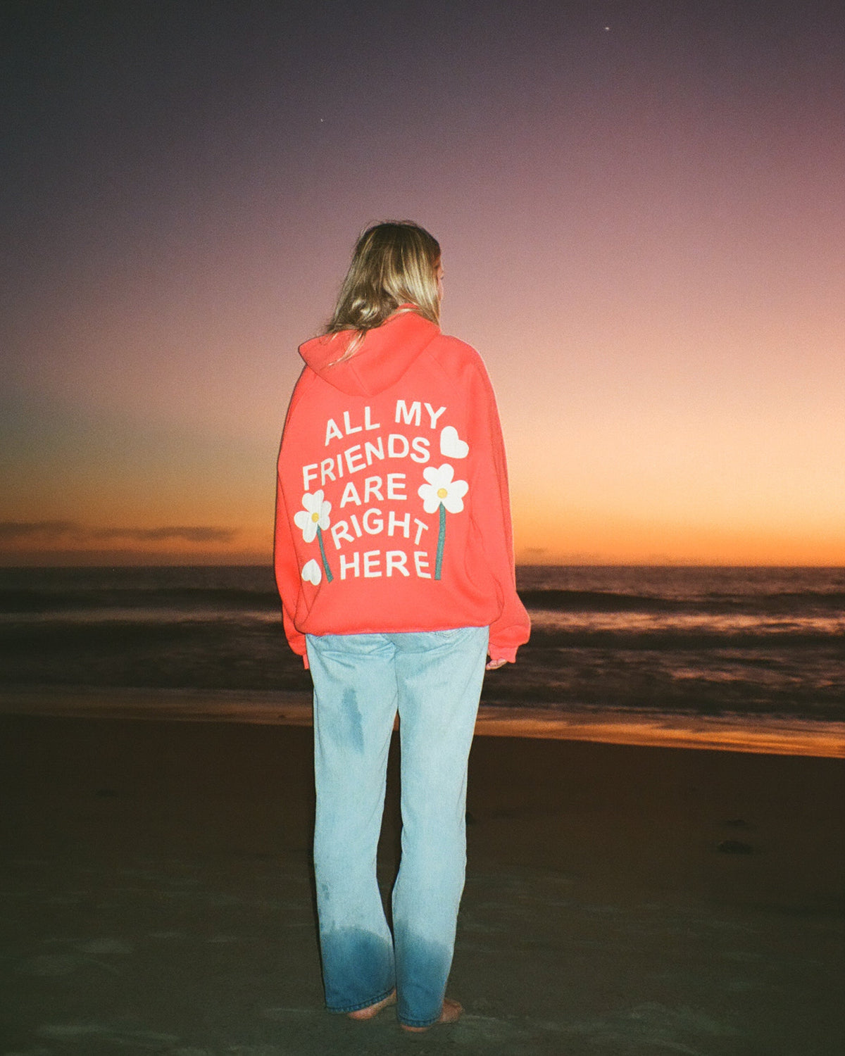 All my Friends Oversized Lux Hoodie in Red