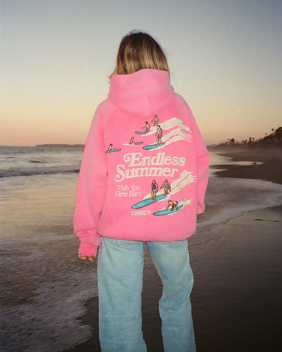 Endless Summer Oversized Lux Hoodie in Vintage Washed Pink