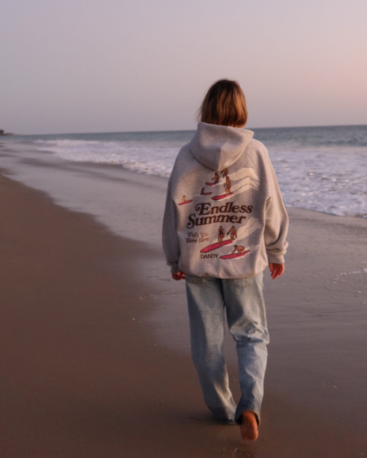 Endless Summer Oversized Lux Hoodie in Dark Heather