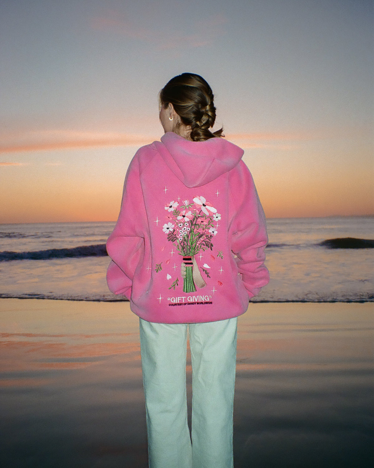 Gift Giving Oversized Lux Hoodie in Vintage Washed Pink