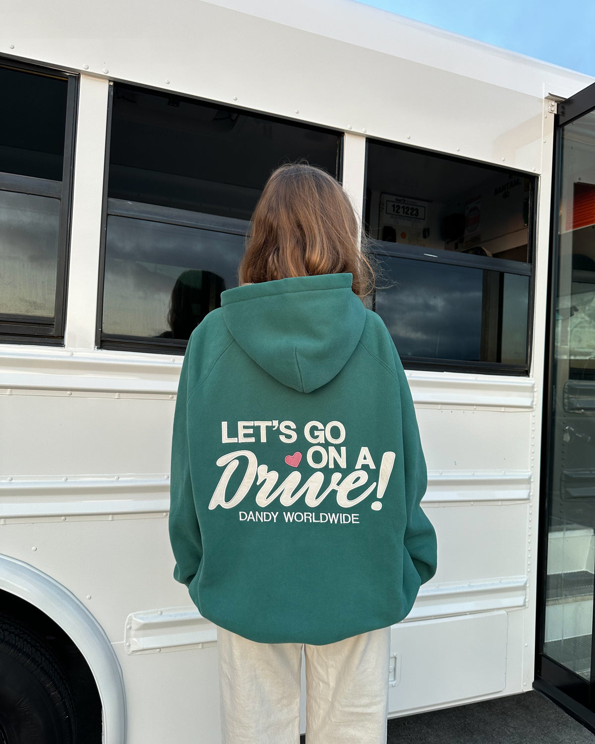 Lets Go on a Drive Oversized Lux Hoodie in Green