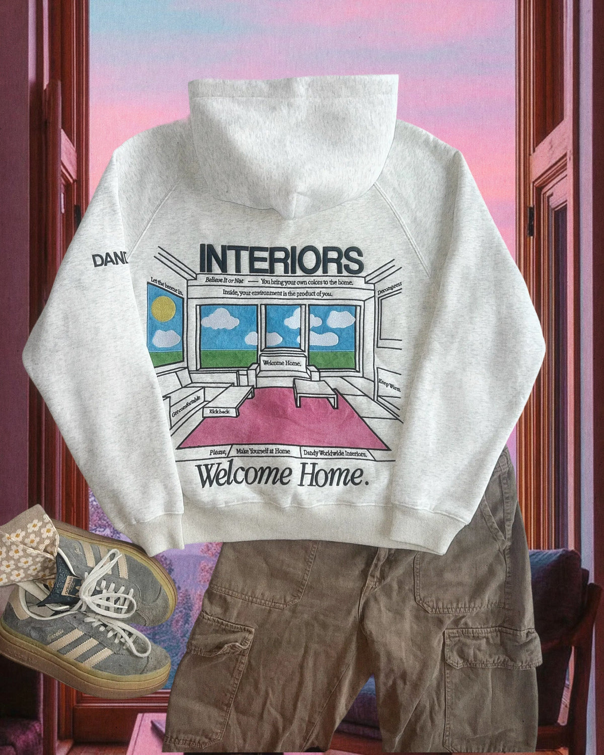 Interiors Oversized Lux Hoodie in Heather Gray