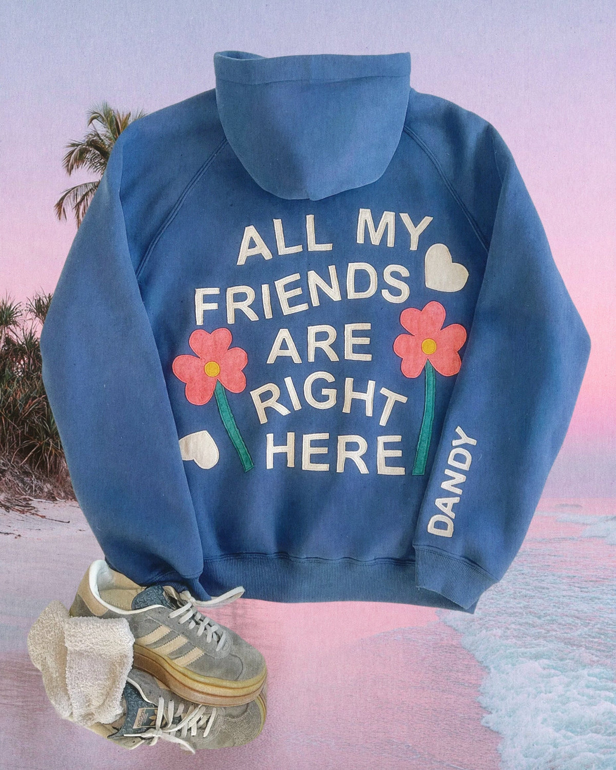 All my Friends Oversized Lux Hoodie in Blue
