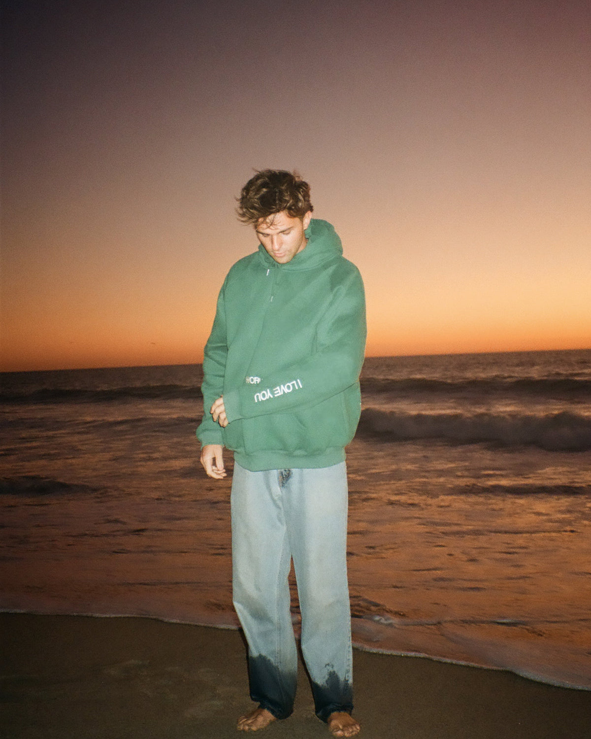 Words of Affirmation Oversized Lux Hoodie in Green
