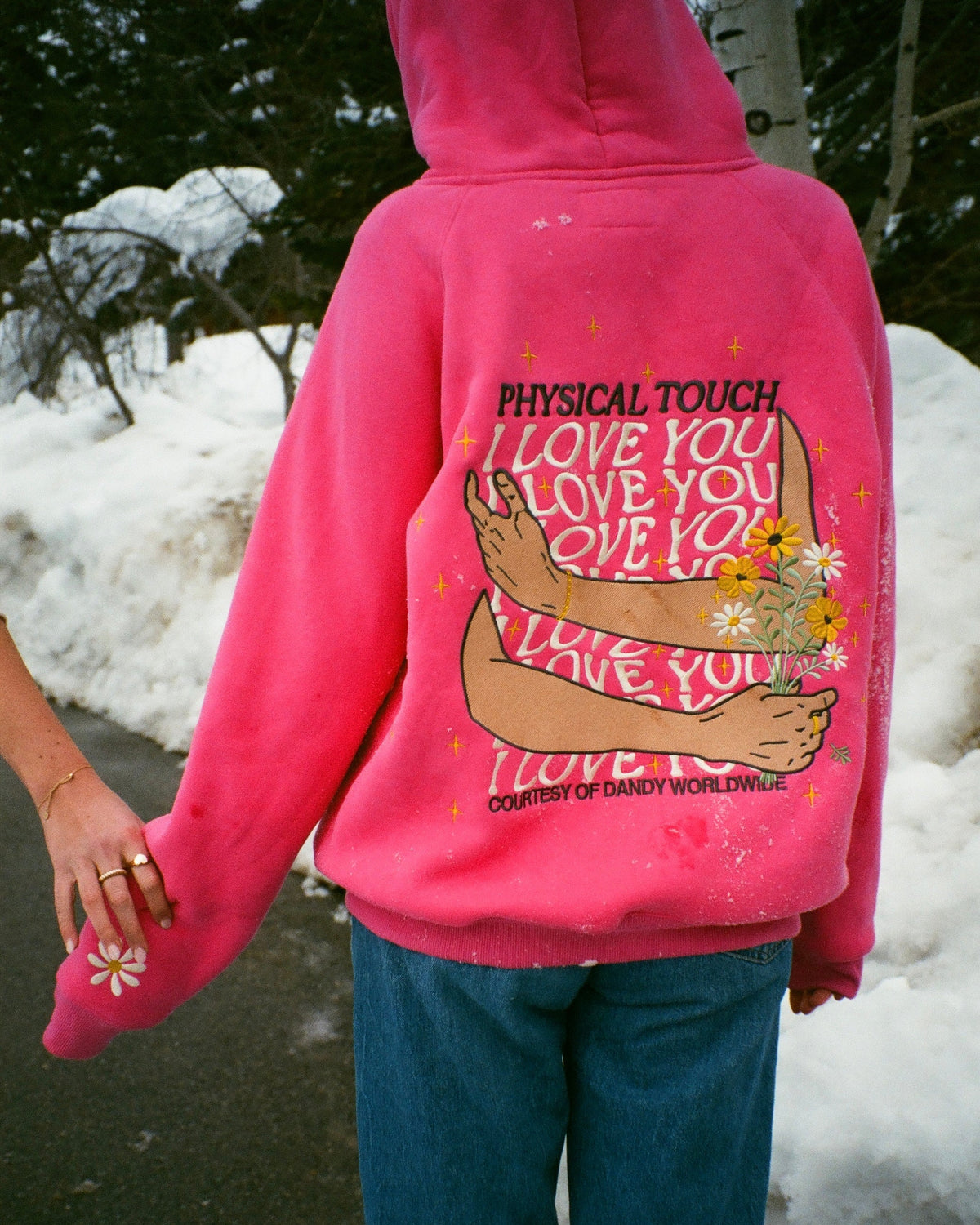 Physical Touch Oversized Lux Hoodie in Hot Pink