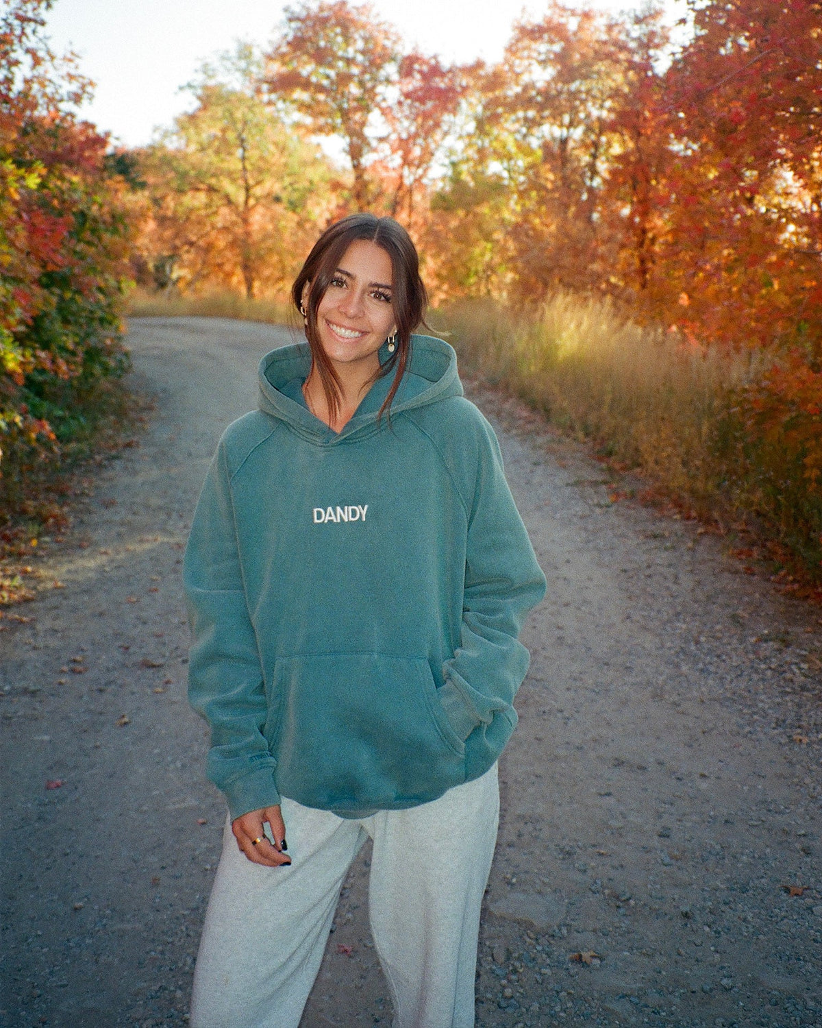 Lets Go On An Adventure Oversized Lux Hoodie in Pine Green