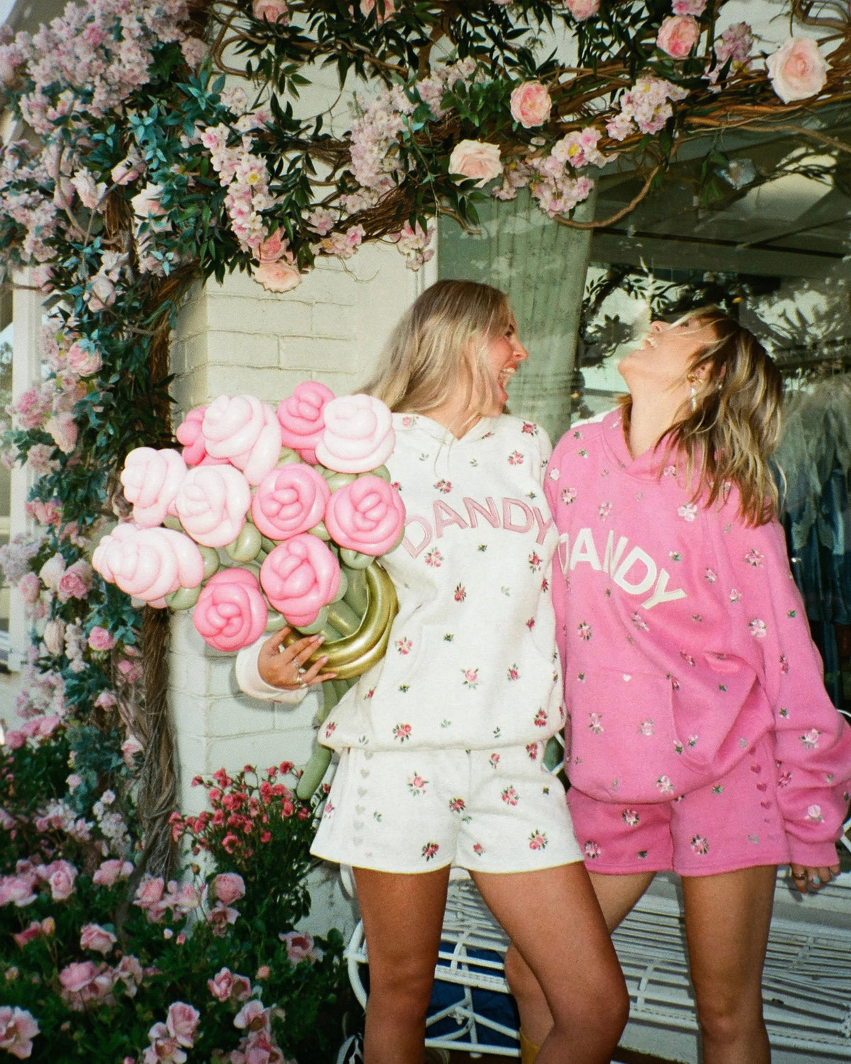 Roses Oversized Lux Hoodie in Heather Gray